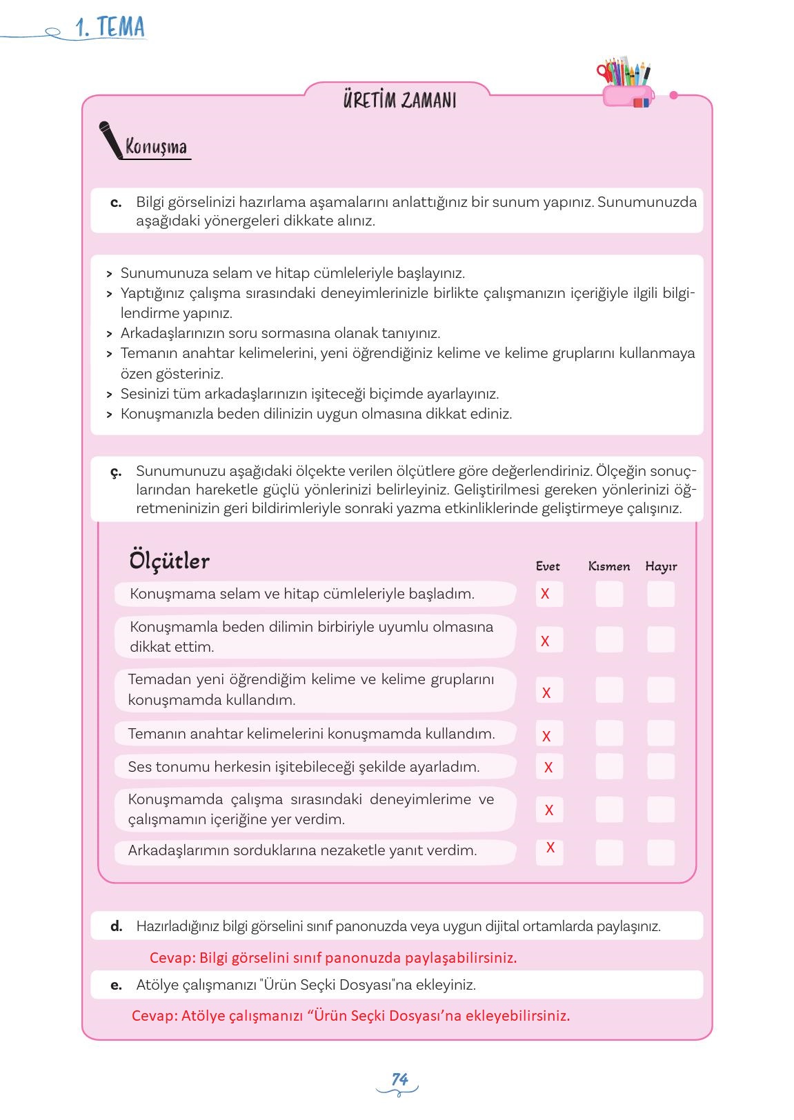 5. Sınıf Meb Yayınları Türkçe Ders Kitabı 1. Kitap Sayfa 74 Cevapları 5. Sınıf Meb Yayınları Türkçe Ders Kitabı 1. Kitap Sayfa 74 Cevapları