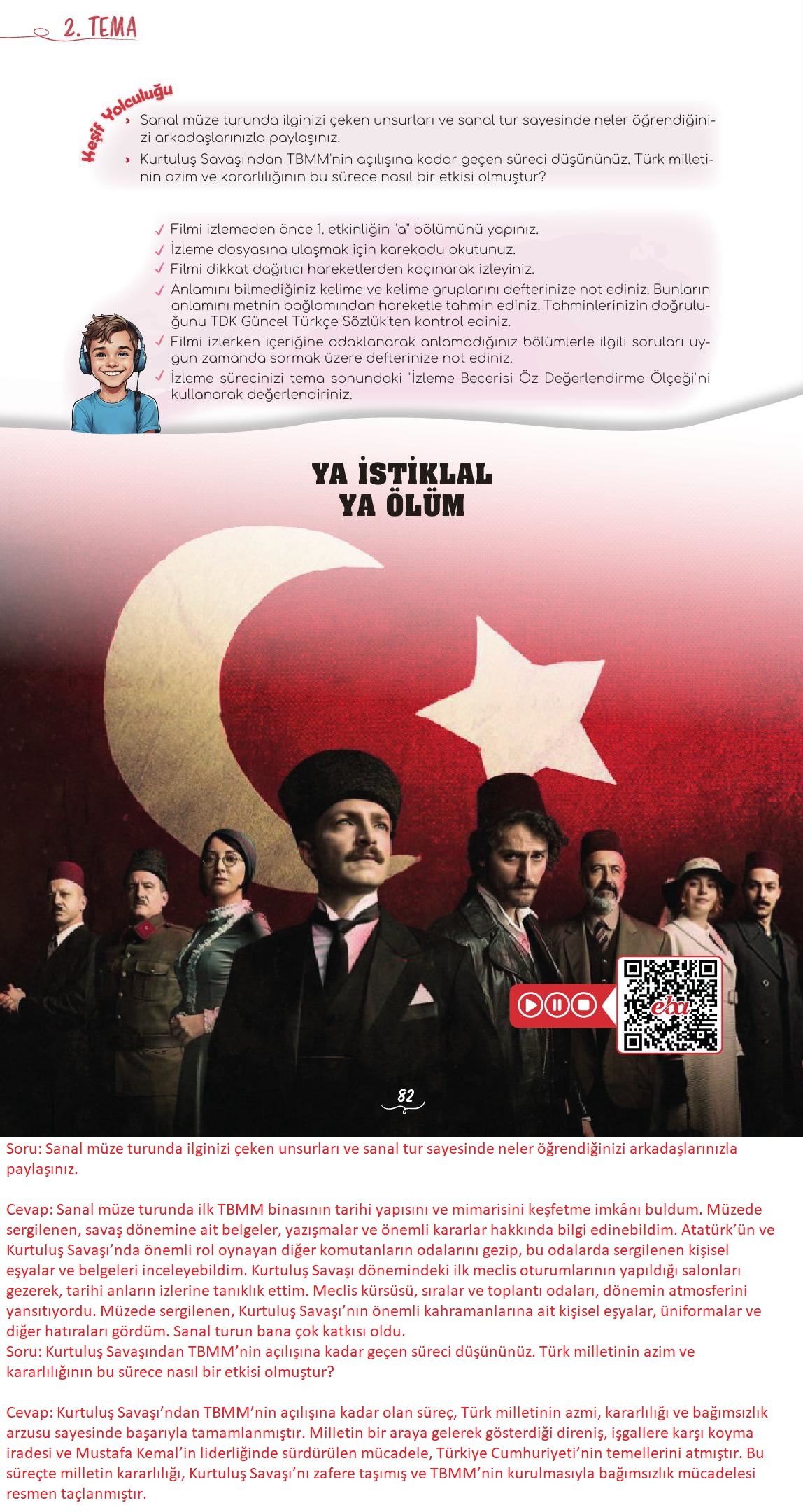 5. Sınıf Meb Yayınları Türkçe Ders Kitabı 1. Kitap Sayfa 82 Cevapları