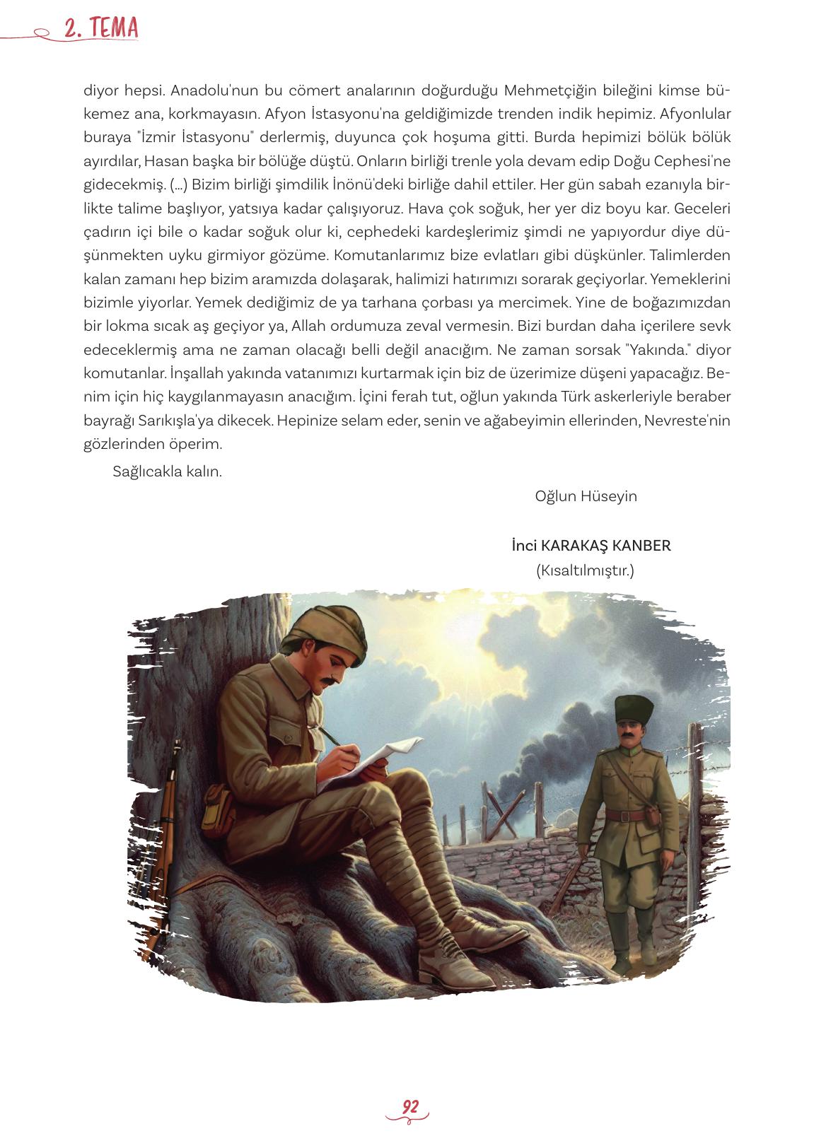 5. Sınıf Meb Yayınları Türkçe Ders Kitabı 1. Kitap Sayfa 92 Cevapları