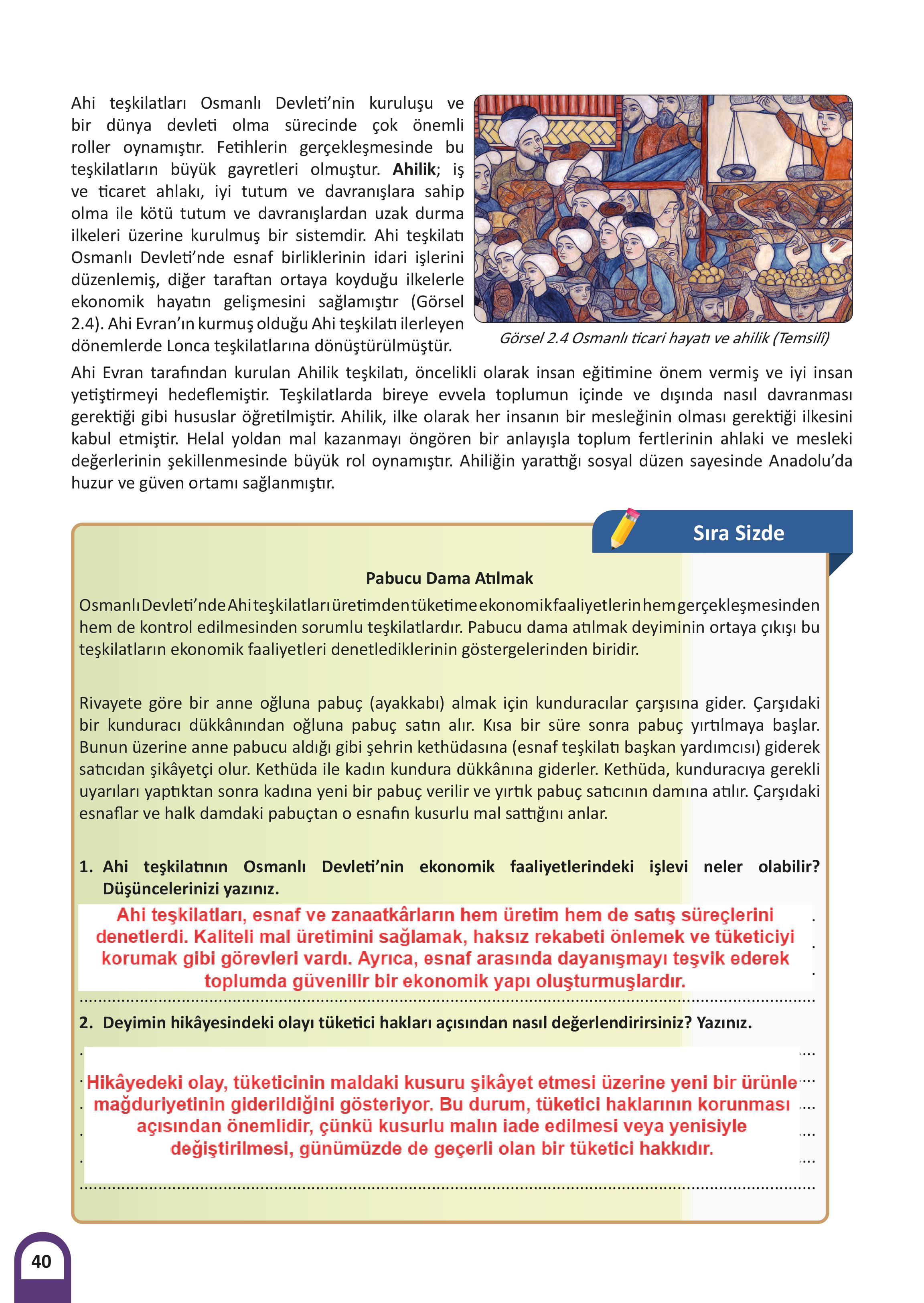 6. Sınıf Meb Yayınları Kültür Ve Medeniyetimize Yön Verenler Ders Kitabı 1. Kitap Sayfa 41 Cevapları