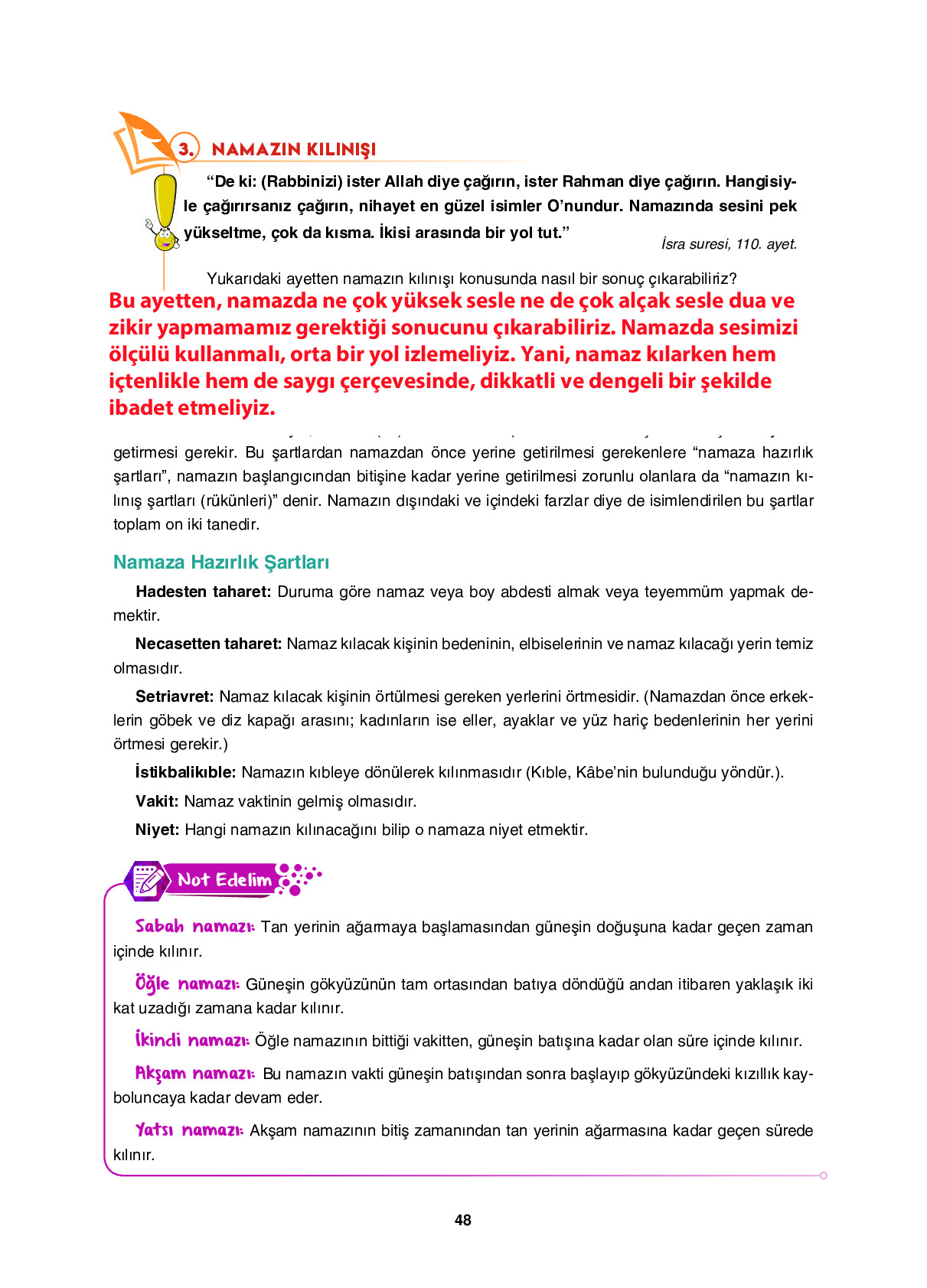 6. Sınıf Sdr İpekyolu Yayıncılık Din Kültürü Ve Ahlak Bilgisi Ders Kitabı Sayfa 48 Cevapları