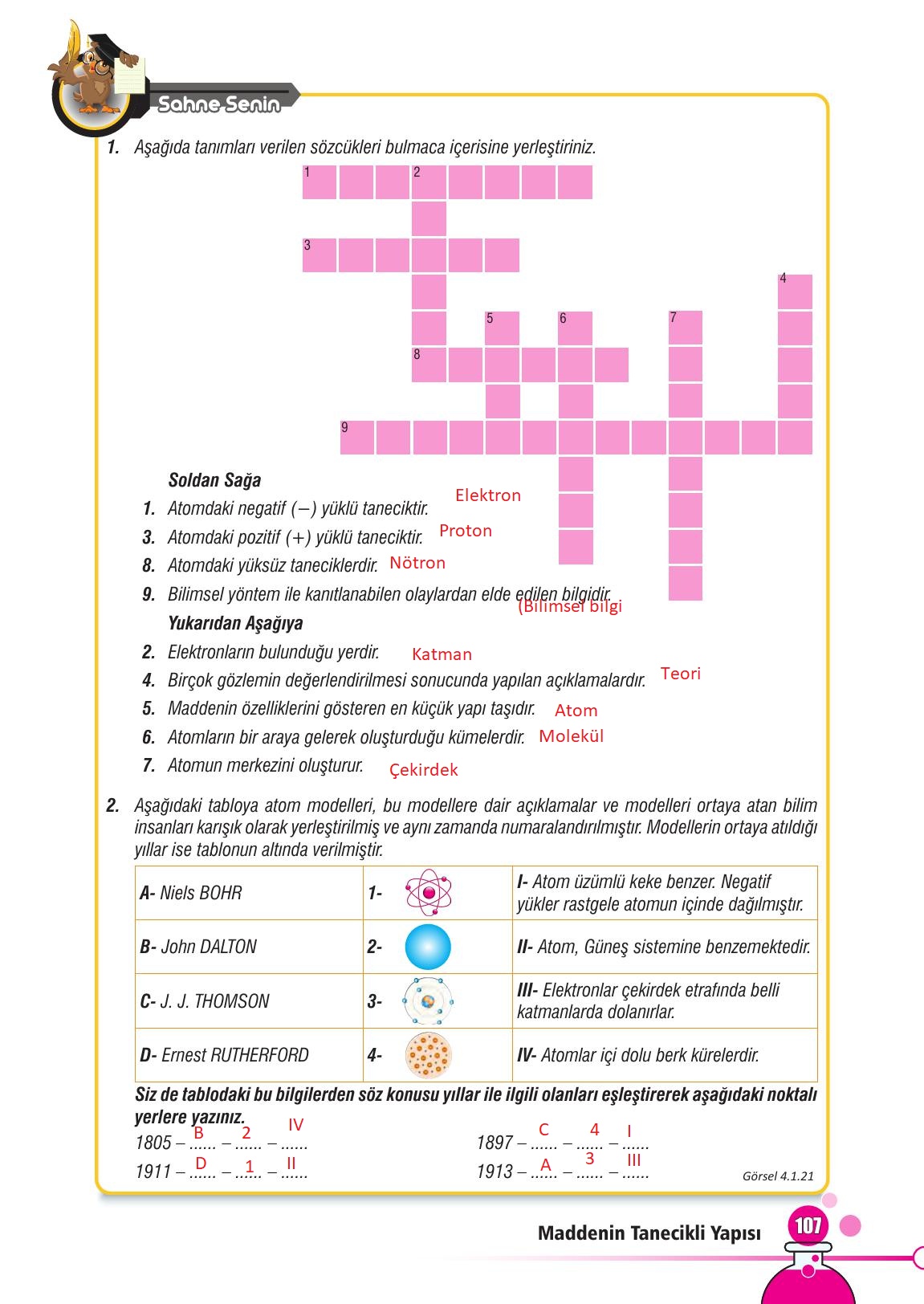 7. Sınıf Meb Yayınları Fen Bilimleri Ders Kitabı Sayfa 107 Cevapları