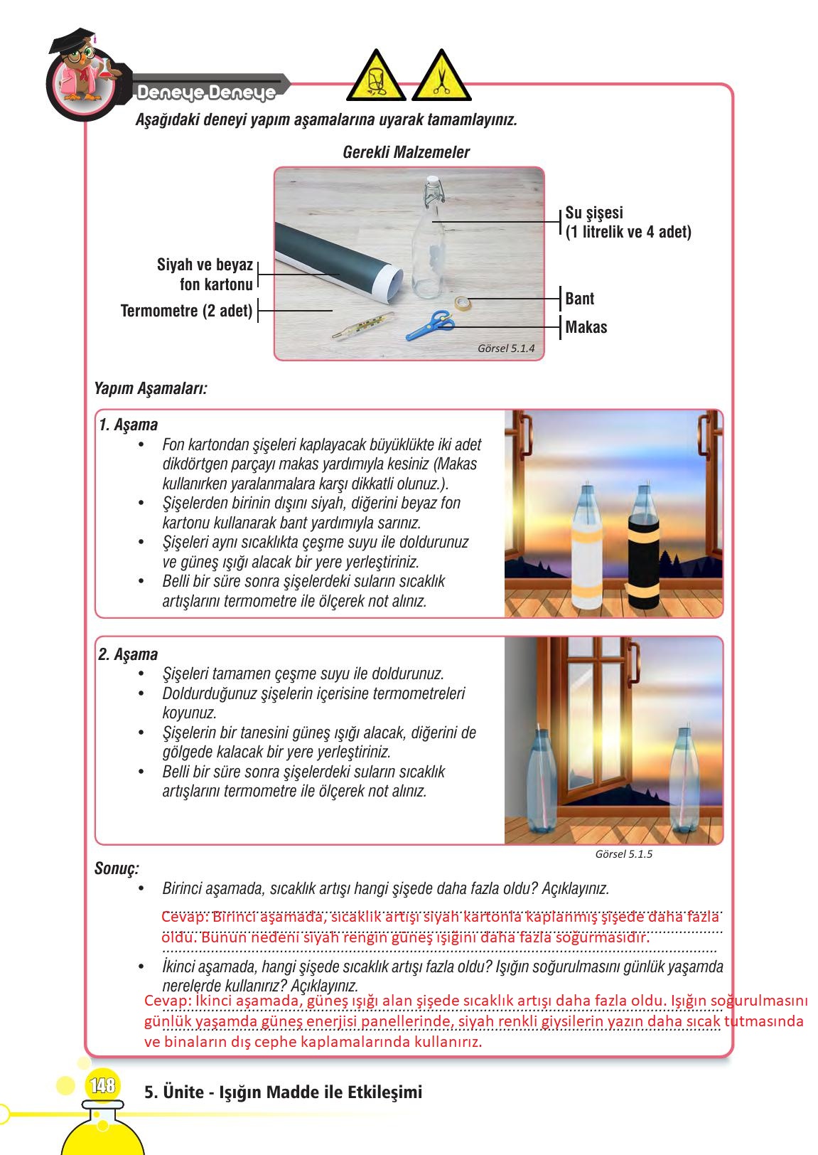 7. Sınıf Meb Yayınları Fen Bilimleri Ders Kitabı Sayfa 148 Cevapları