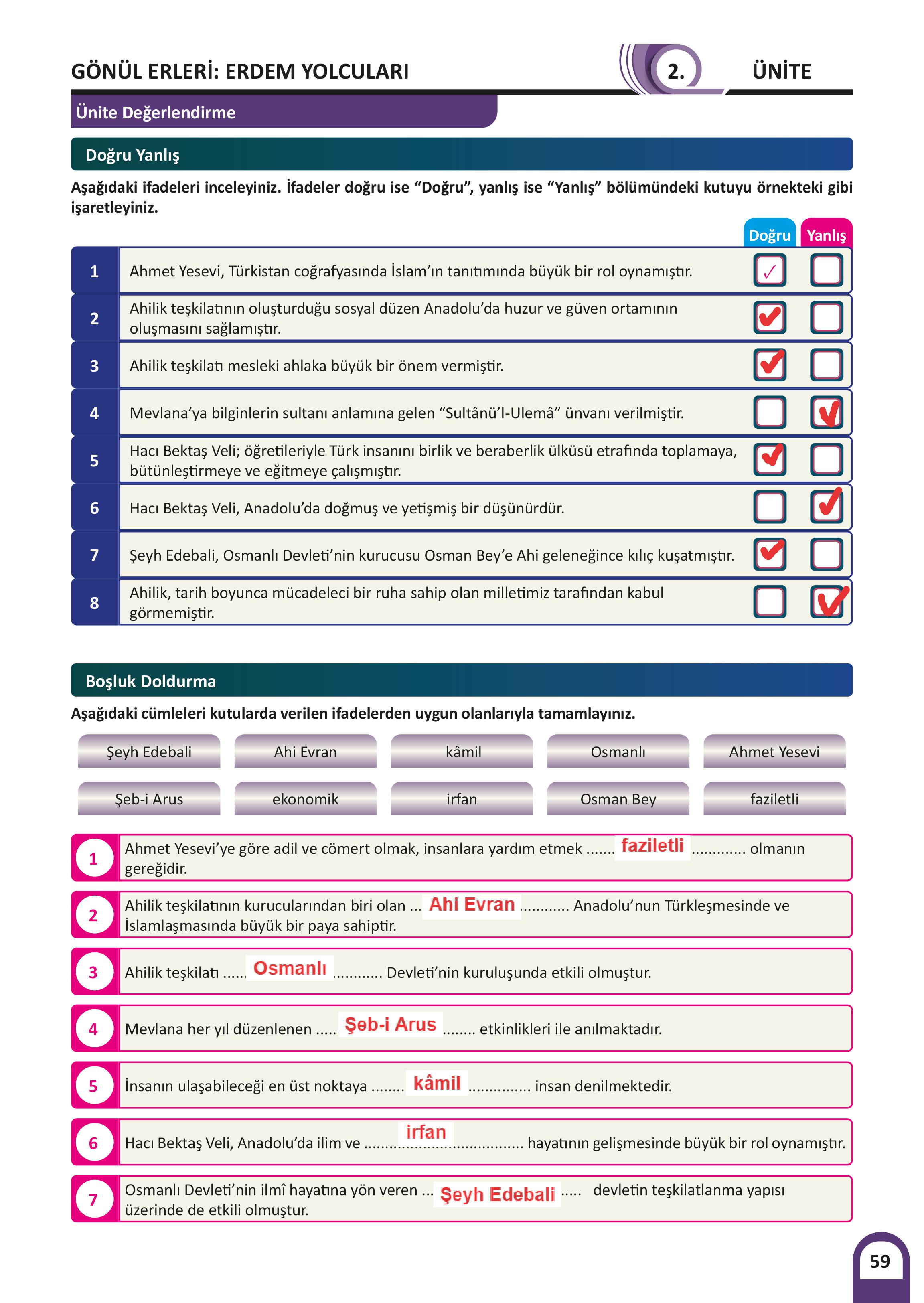 7. Sınıf Meb Yayınları Kültür Ve Medeniyetimize Yön Verenler Ders Kitabı 1. Kitap Sayfa 60 Cevapları