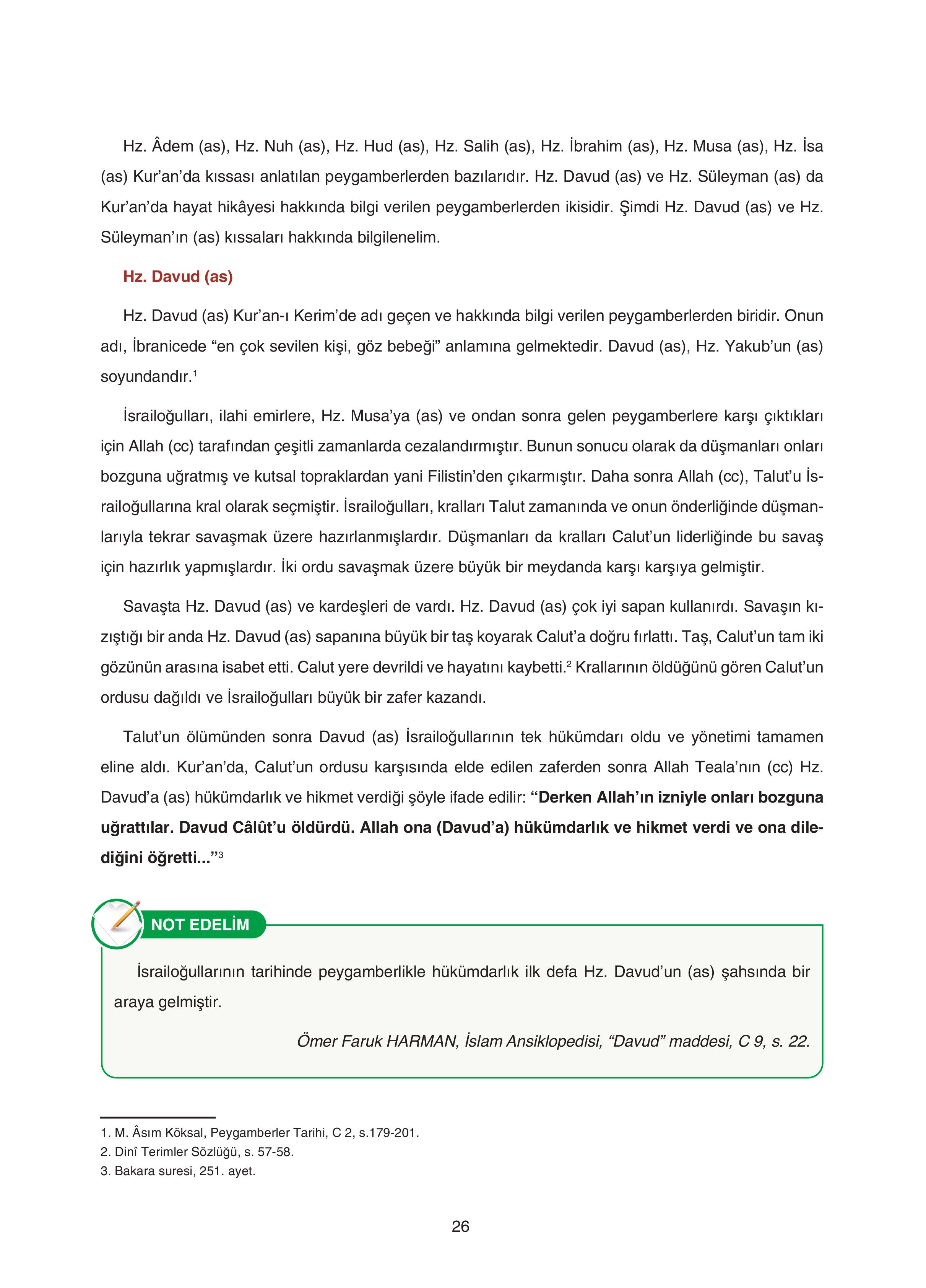 7. Sınıf Sdr Yayıncılık Kuran-ı Kerim Ders Kitabı Sayfa 26 Cevapları