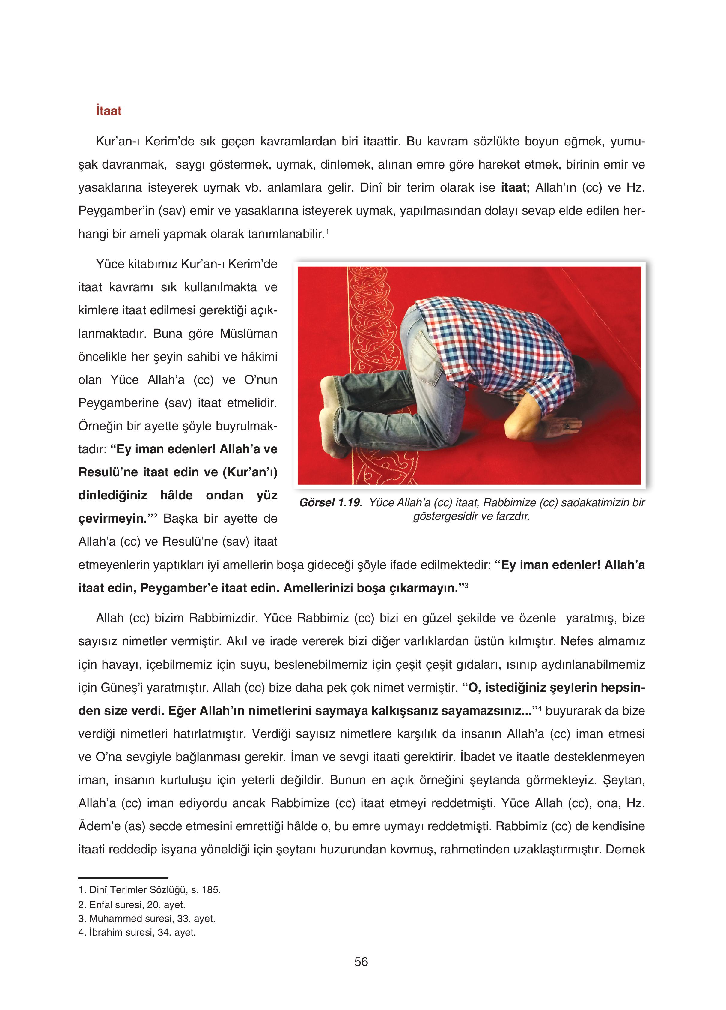 7. Sınıf Sdr Yayıncılık Kuran-ı Kerim Ders Kitabı Sayfa 56 Cevapları