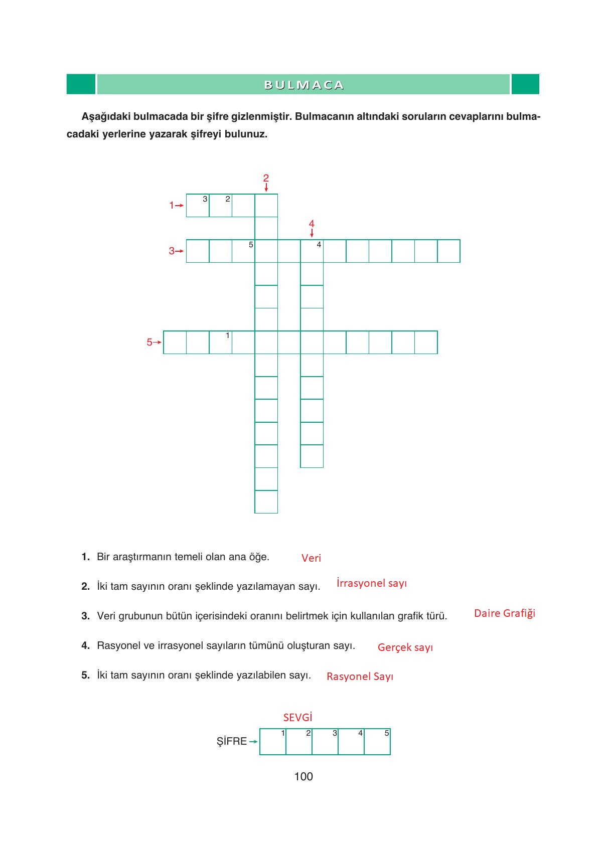 8. Sınıf Ada Yayıncılık Matematik Ders Kitabı Sayfa 100 Cevapları 8. Sınıf Ada Yayıncılık Matematik Ders Kitabı Sayfa 100 Cevapları