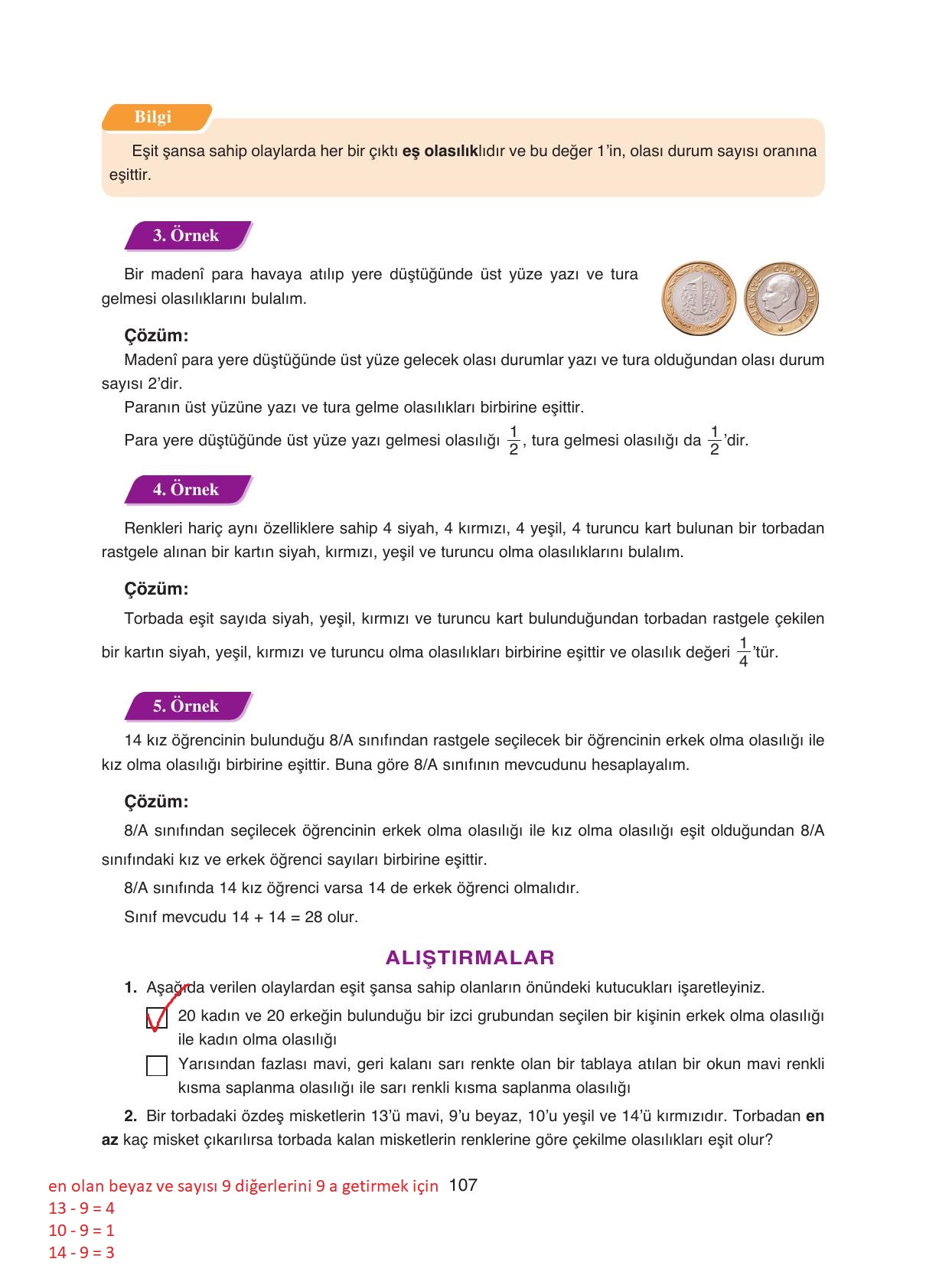 8. Sınıf Ada Yayıncılık Matematik Ders Kitabı Sayfa 107 Cevapları