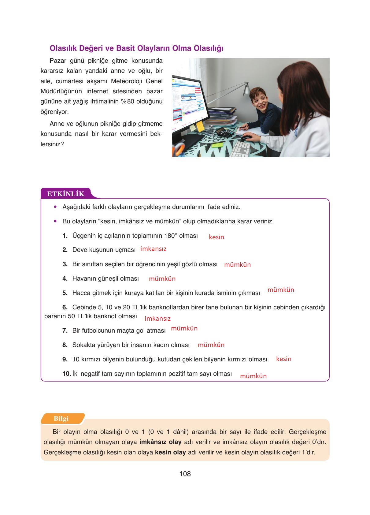 8. Sınıf Ada Yayıncılık Matematik Ders Kitabı Sayfa 108 Cevapları 8. Sınıf Ada Yayıncılık Matematik Ders Kitabı Sayfa 108 Cevapları