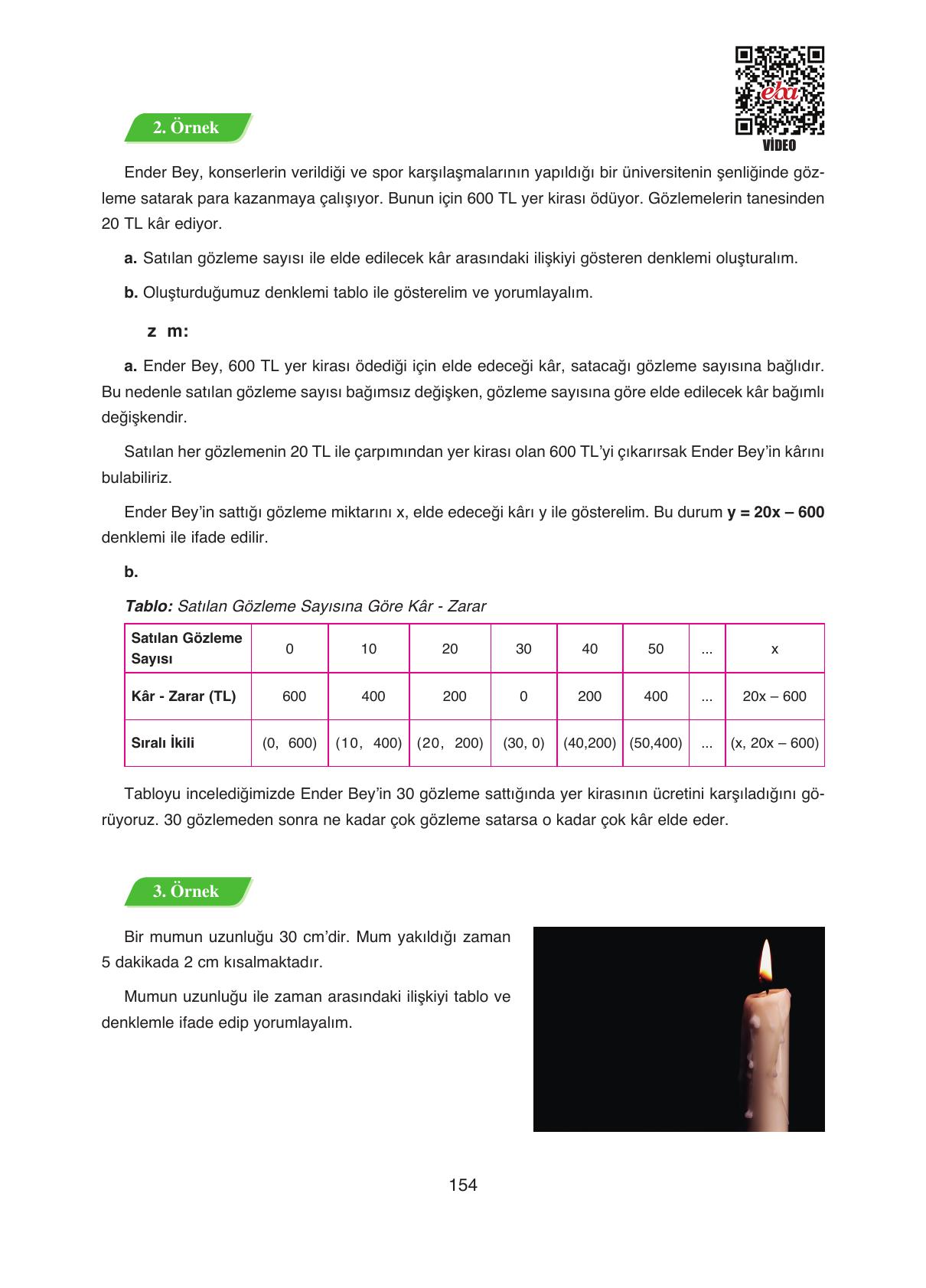 8. Sınıf Ada Yayıncılık Matematik Ders Kitabı Sayfa 154 Cevapları