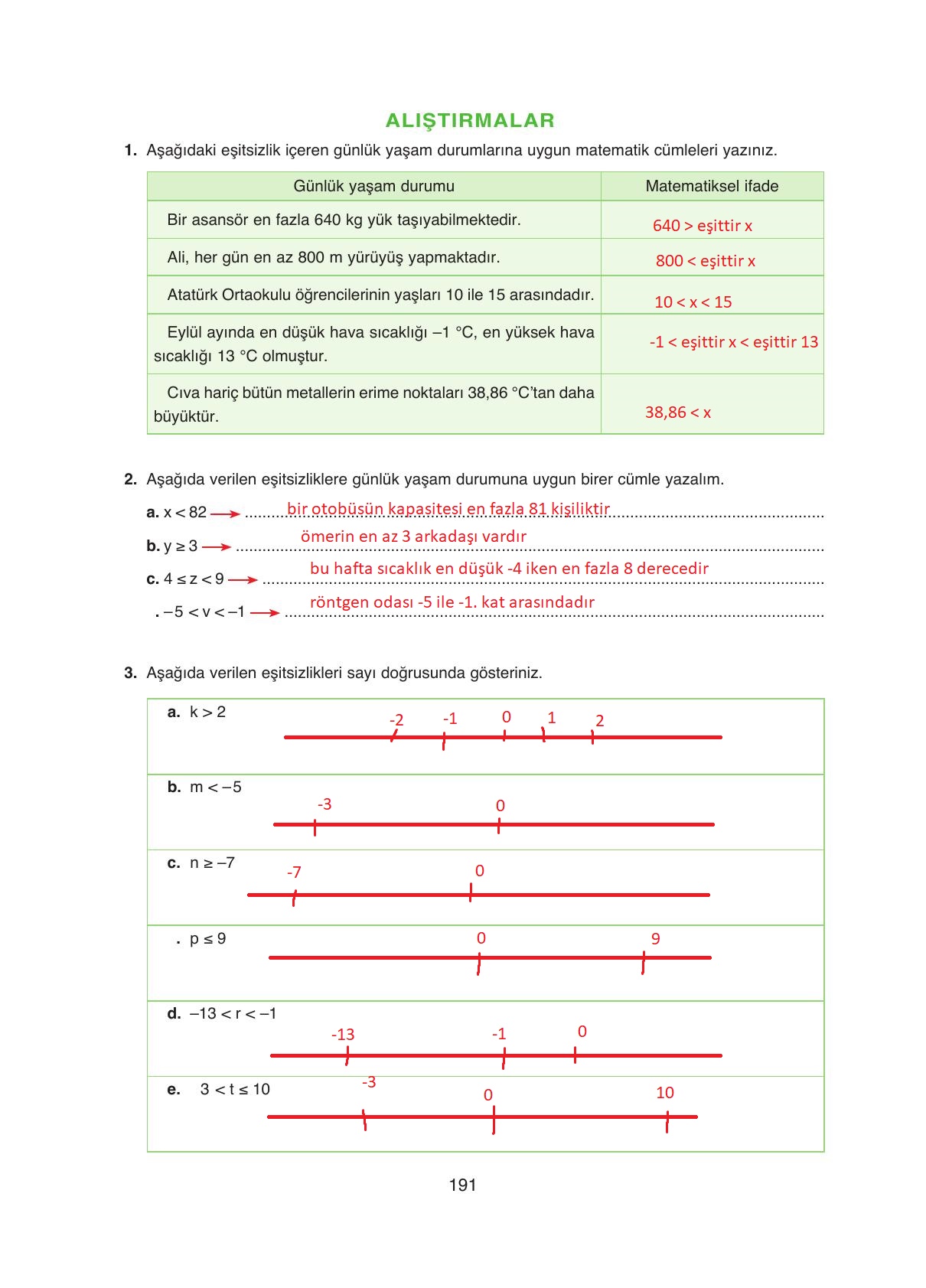8. Sınıf Ada Yayıncılık Matematik Ders Kitabı Sayfa 191 Cevapları 8. Sınıf Ada Yayıncılık Matematik Ders Kitabı Sayfa 191 Cevapları