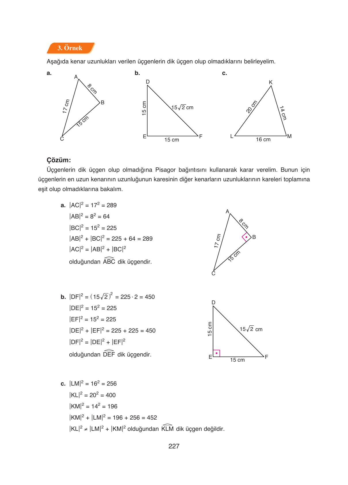 8. Sınıf Ada Yayıncılık Matematik Ders Kitabı Sayfa 227 Cevapları