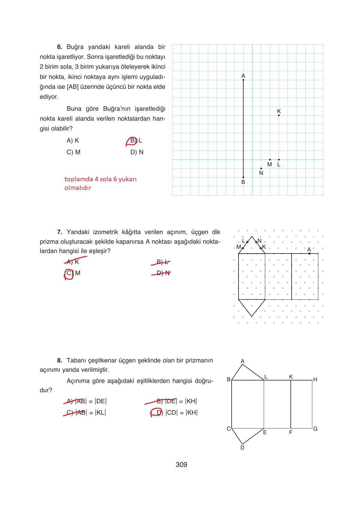 8. Sınıf Ada Yayıncılık Matematik Ders Kitabı Sayfa 309 Cevapları 8. Sınıf Ada Yayıncılık Matematik Ders Kitabı Sayfa 309 Cevapları