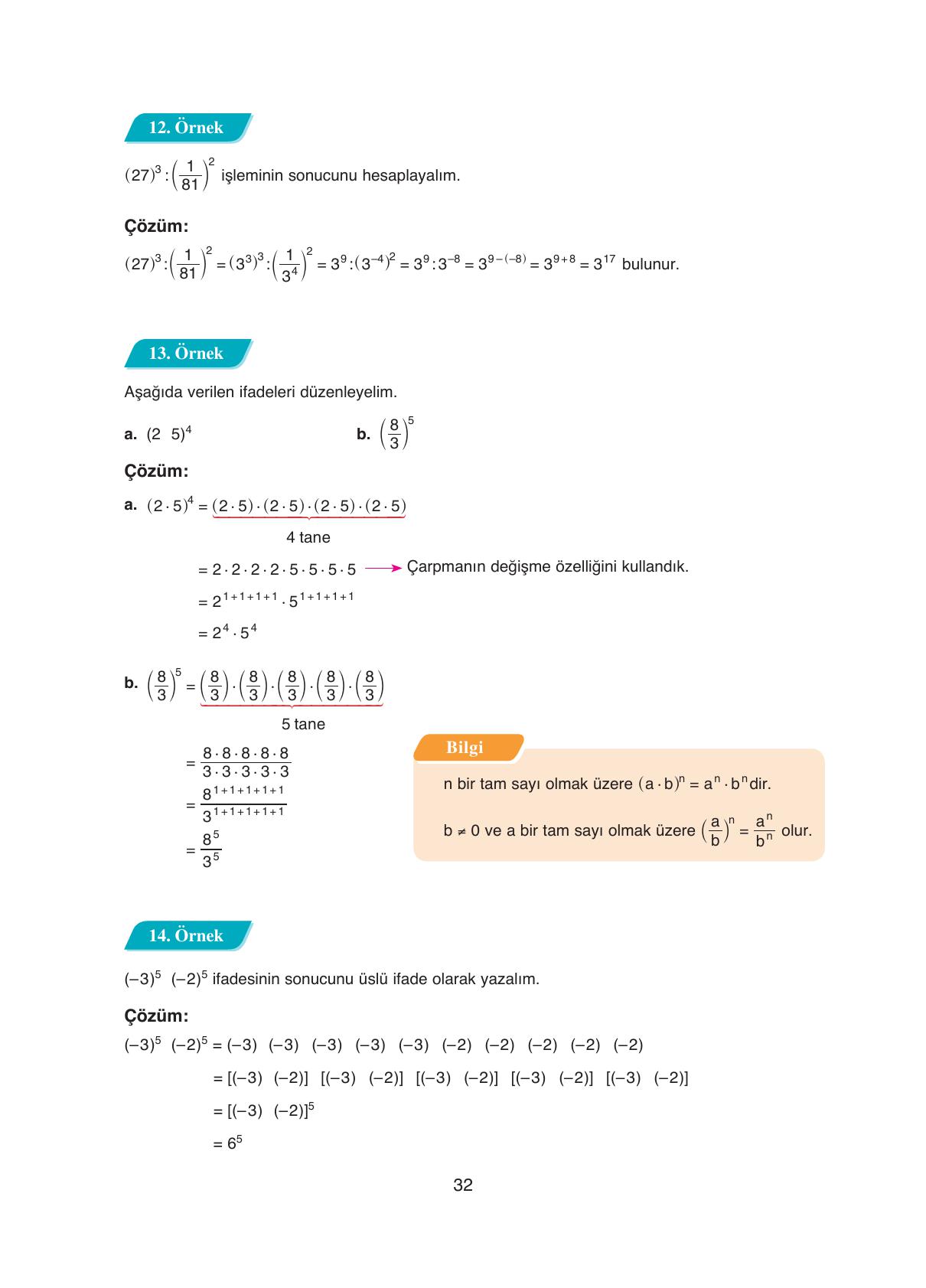 8. Sınıf Ada Yayıncılık Matematik Ders Kitabı Sayfa 32 Cevapları