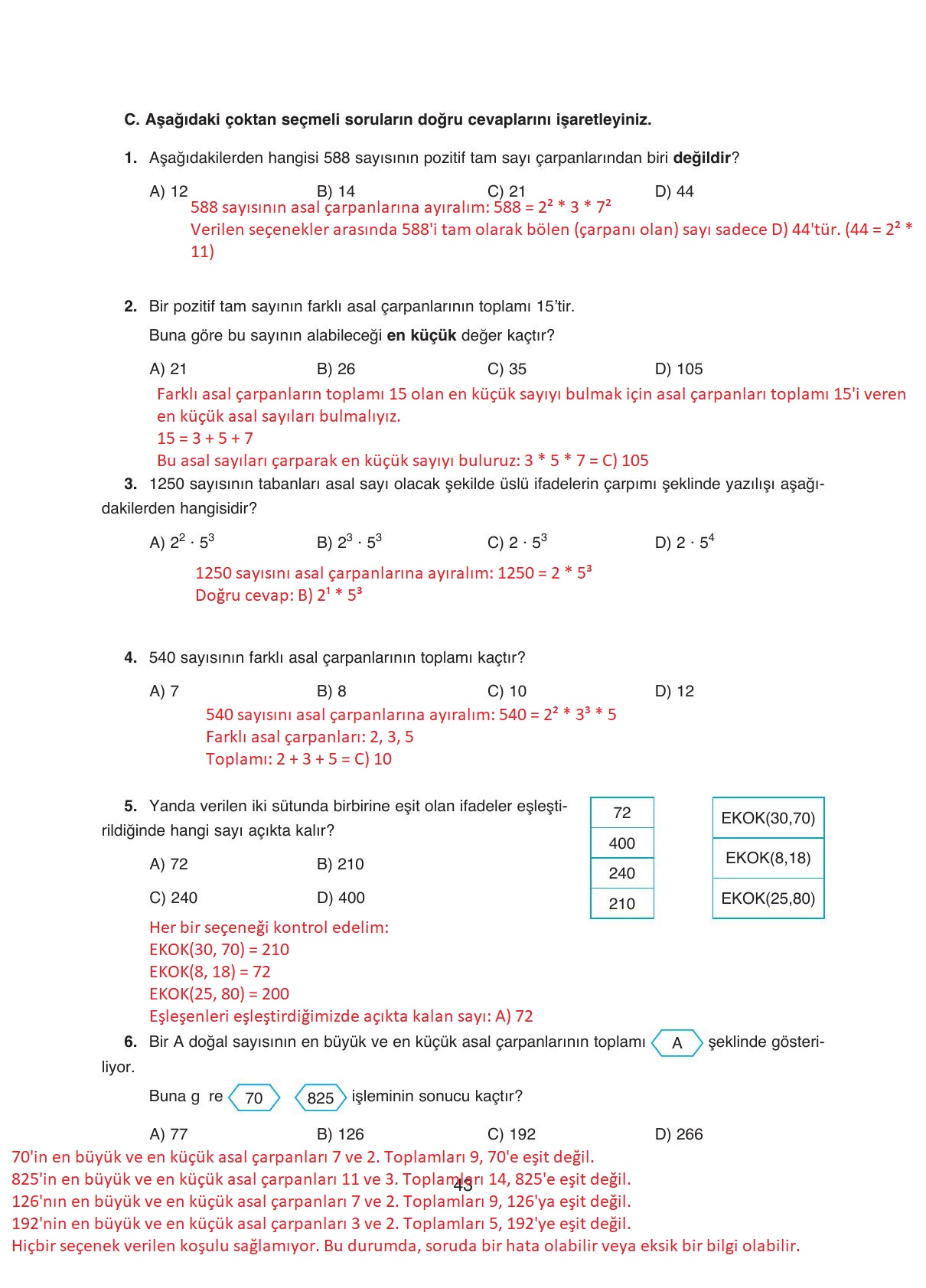 8. Sınıf Ada Yayıncılık Matematik Ders Kitabı Sayfa 43 Cevapları 8. Sınıf Ada Yayıncılık Matematik Ders Kitabı Sayfa 43 Cevapları