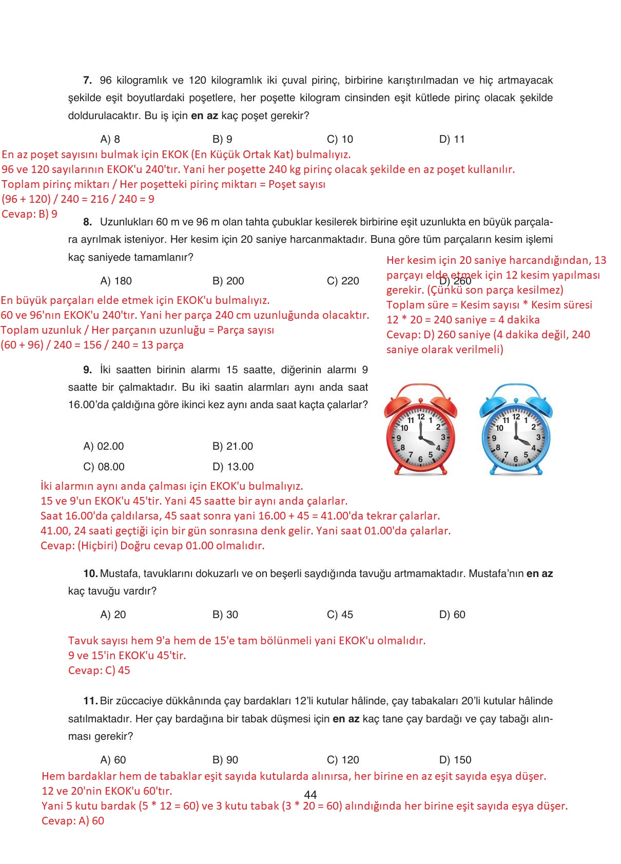 8. Sınıf Ada Yayıncılık Matematik Ders Kitabı Sayfa 44 Cevapları 8. Sınıf Ada Yayıncılık Matematik Ders Kitabı Sayfa 44 Cevapları