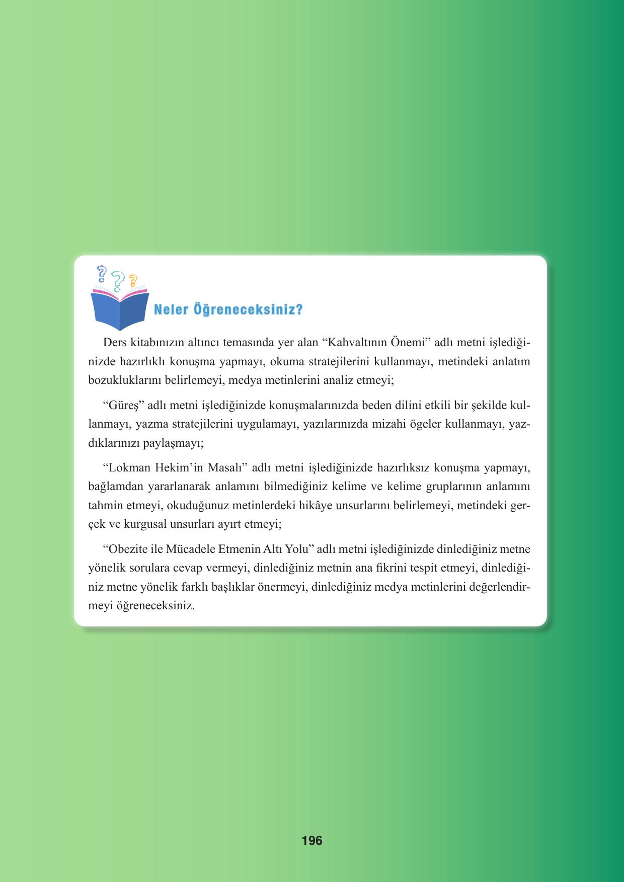 8. Sınıf Hecce Yayıncılık Türkçe Ders Kitabı Sayfa 196 Cevapları 8. Sınıf Hecce Yayıncılık Türkçe Ders Kitabı Sayfa 196 Cevapları