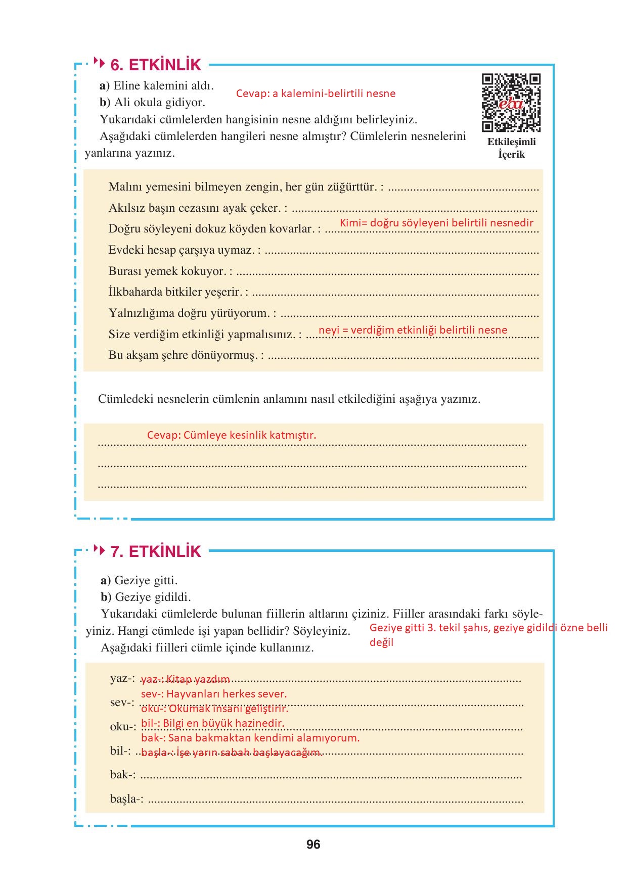 8. Sınıf Hecce Yayıncılık Türkçe Ders Kitabı Sayfa 96 Cevapları 8. Sınıf Hecce Yayıncılık Türkçe Ders Kitabı Sayfa 96 Cevapları