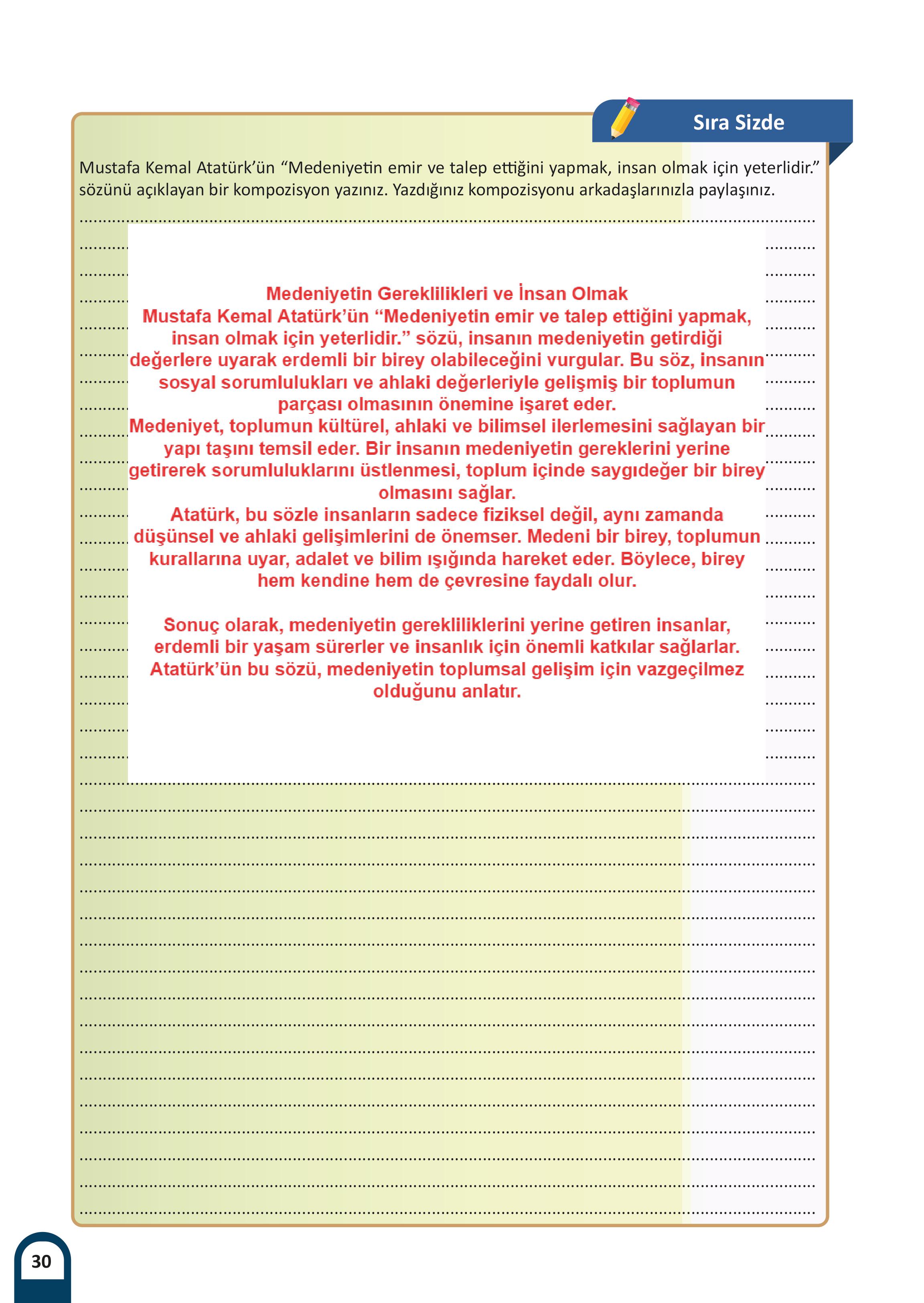 8. Sınıf Meb Yayınları Kültür Ve Medeniyetimize Yön Verenler Ders Kitabı 1. Kitap Sayfa 31 Cevapları