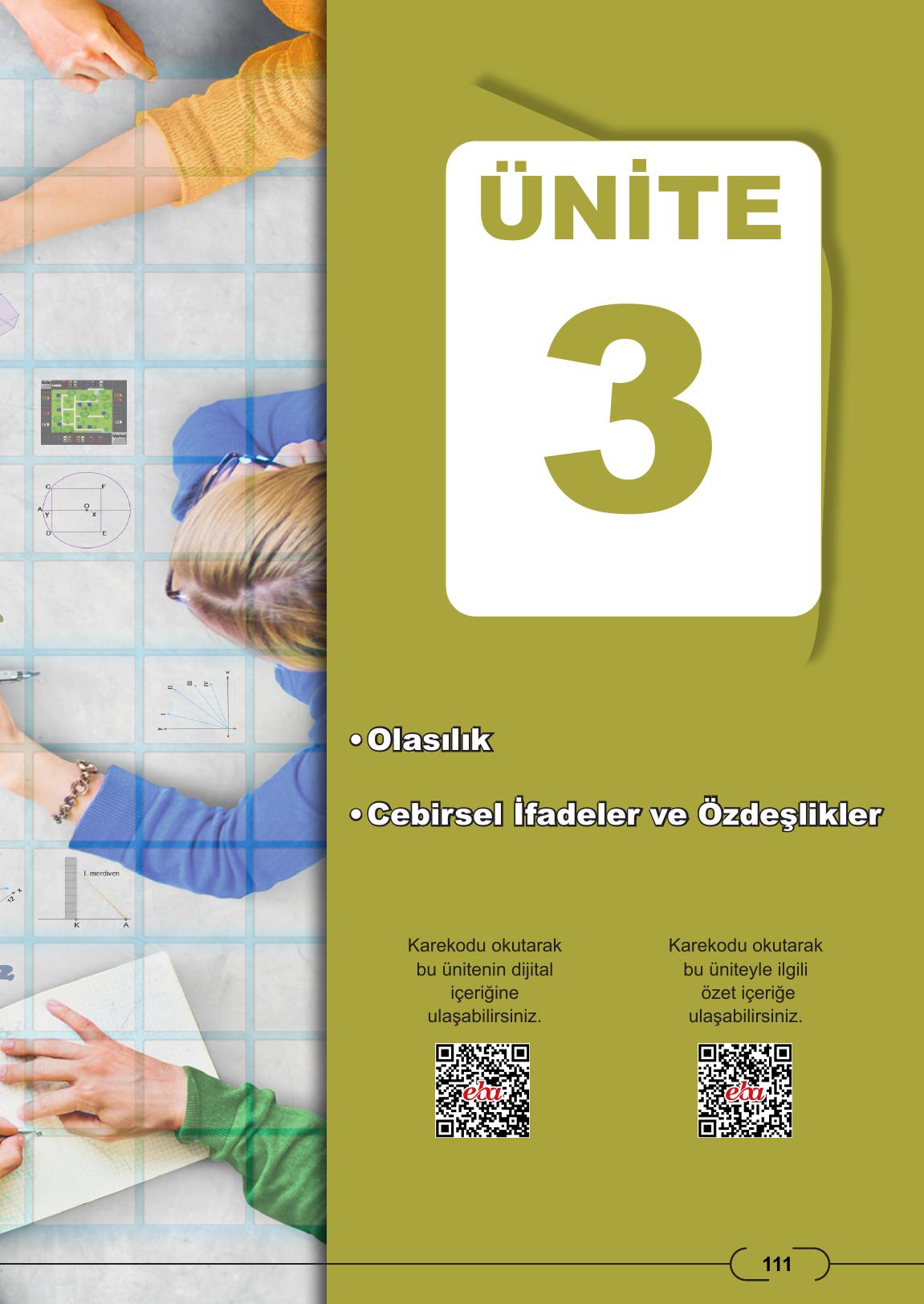 8. Sınıf Meb Yayınları Matematik Ders Kitabı Sayfa 111 Cevapları 8. Sınıf Meb Yayınları Matematik Ders Kitabı Sayfa 111 Cevapları