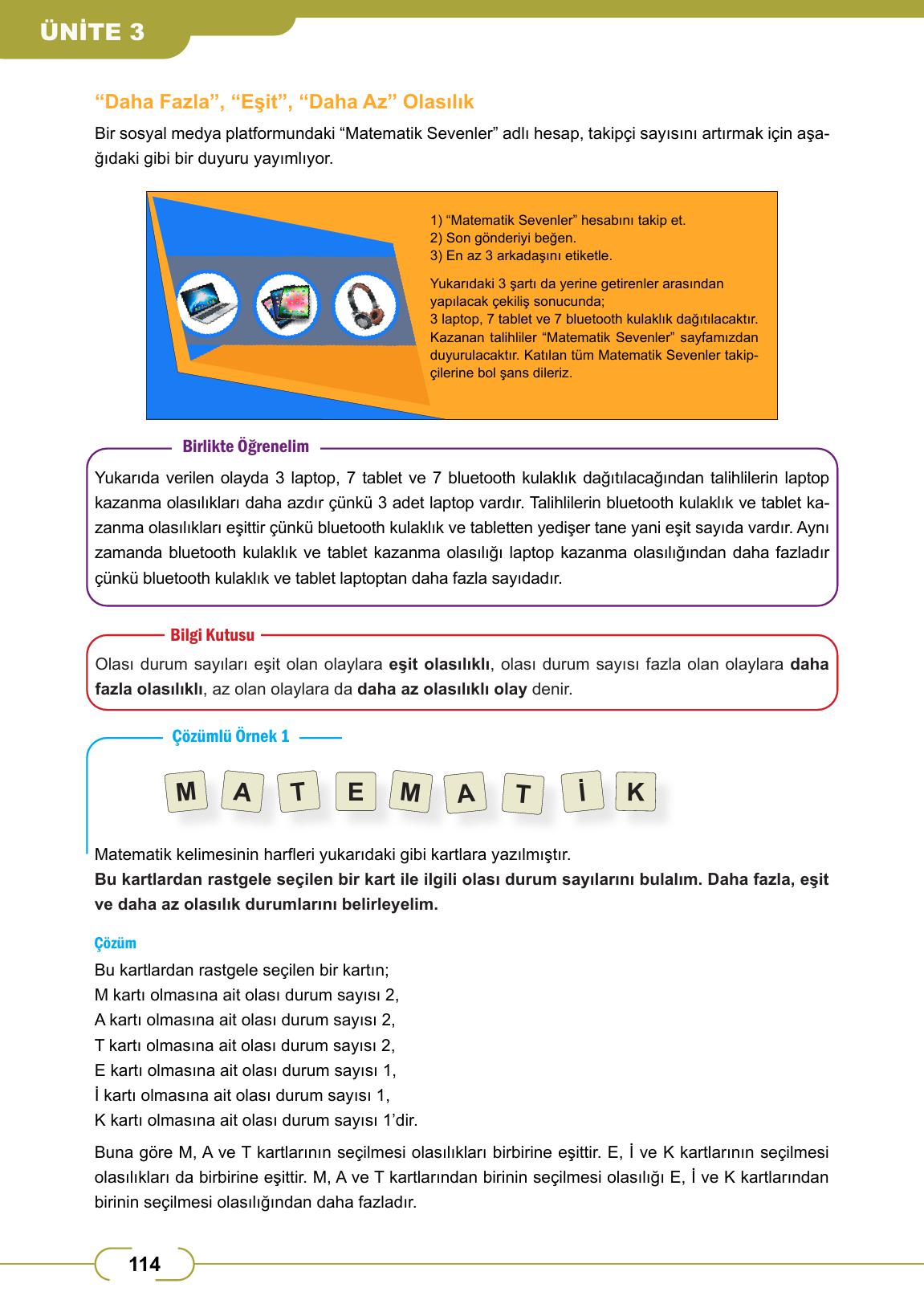8. Sınıf Meb Yayınları Matematik Ders Kitabı Sayfa 114 Cevapları 8. Sınıf Meb Yayınları Matematik Ders Kitabı Sayfa 114 Cevapları