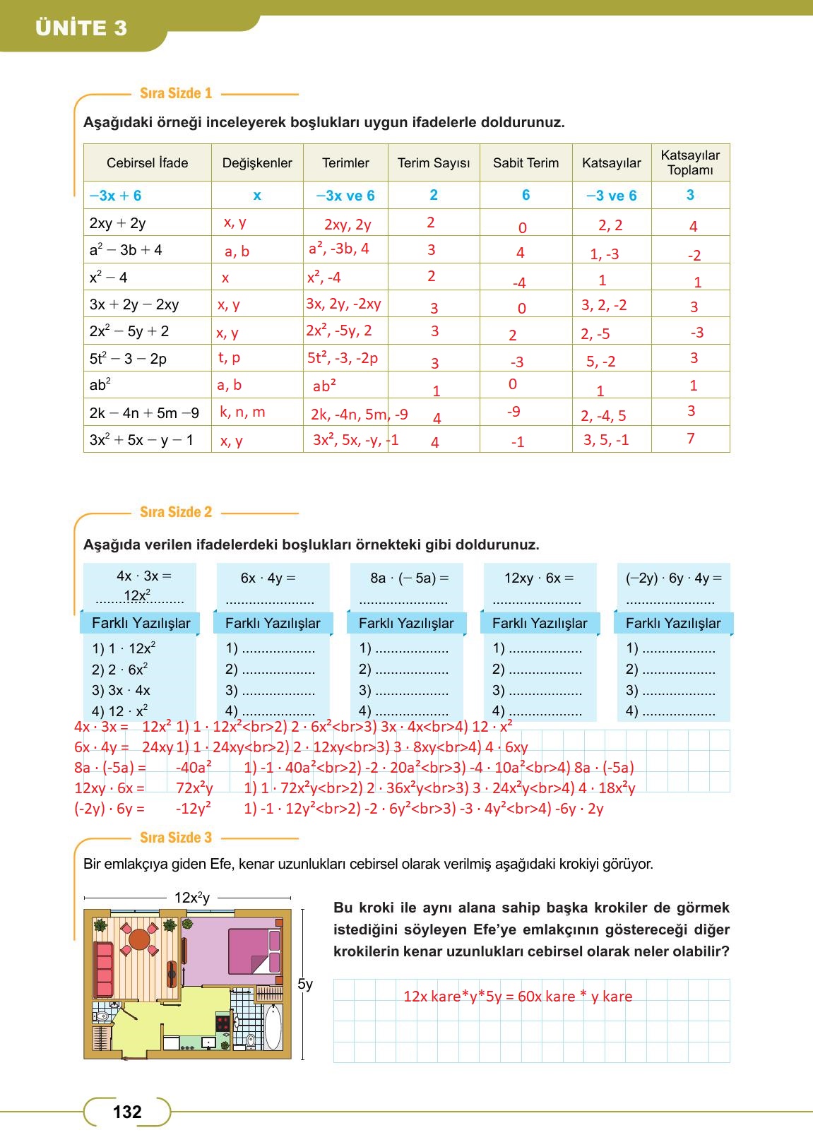 8. Sınıf Meb Yayınları Matematik Ders Kitabı Sayfa 132 Cevapları