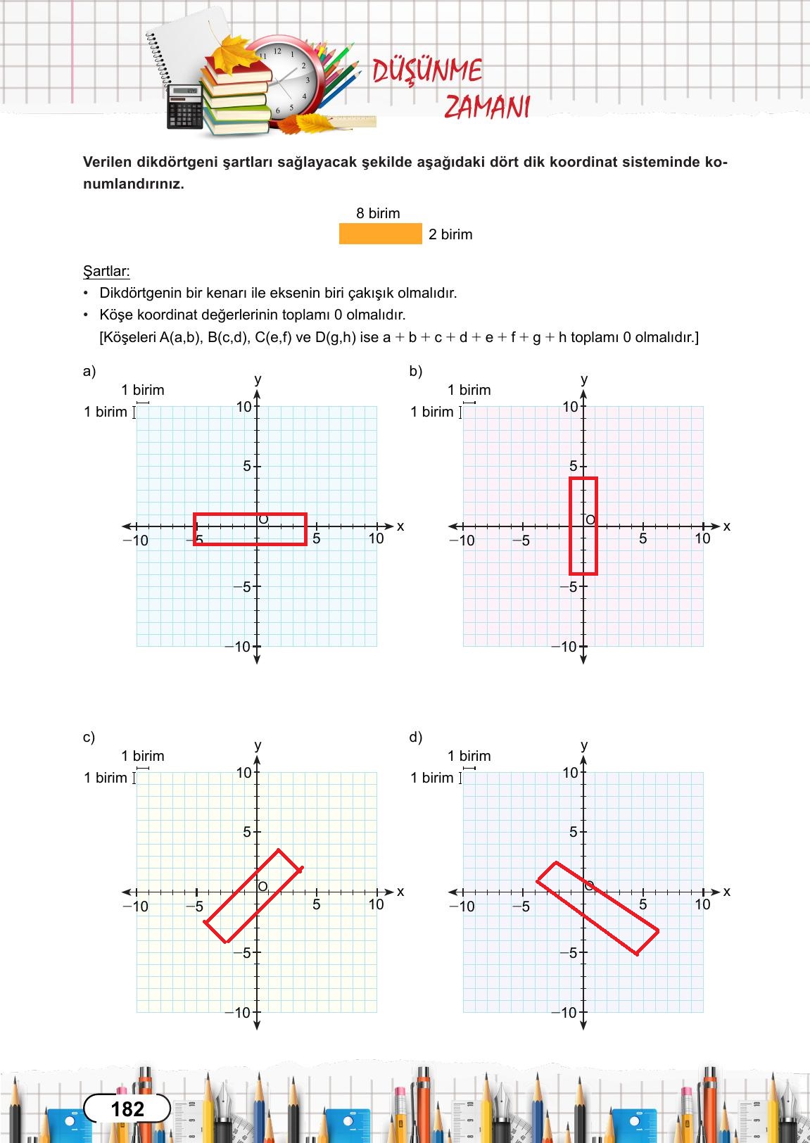 8. Sınıf Meb Yayınları Matematik Ders Kitabı Sayfa 182 Cevapları 8. Sınıf Meb Yayınları Matematik Ders Kitabı Sayfa 182 Cevapları