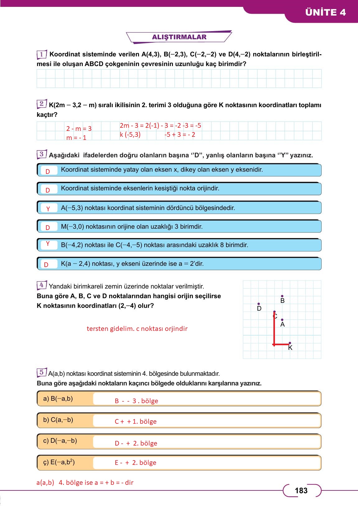 8. Sınıf Meb Yayınları Matematik Ders Kitabı Sayfa 183 Cevapları 8. Sınıf Meb Yayınları Matematik Ders Kitabı Sayfa 183 Cevapları