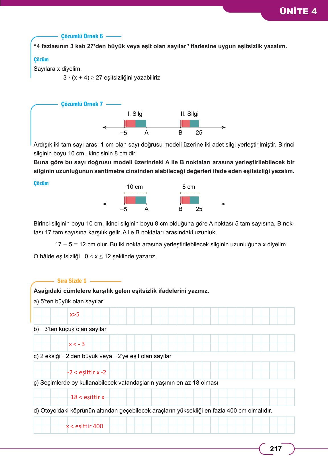 8. Sınıf Meb Yayınları Matematik Ders Kitabı Sayfa 217 Cevapları