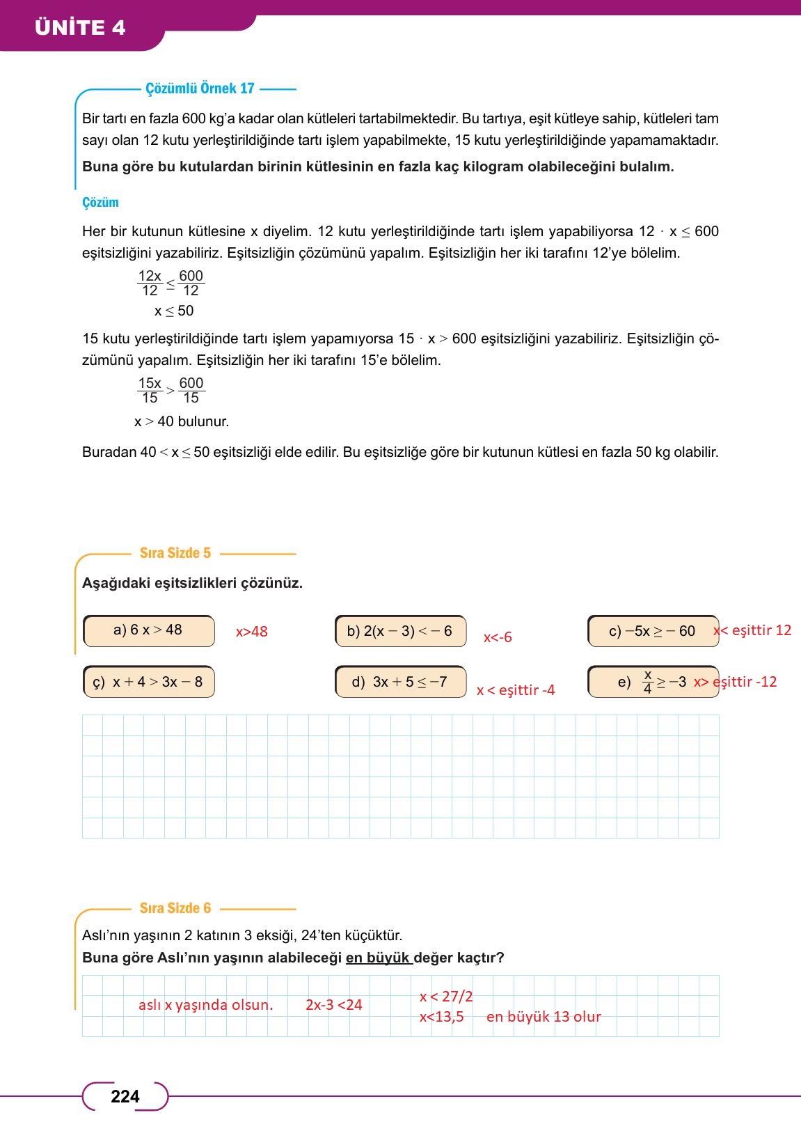 8. Sınıf Meb Yayınları Matematik Ders Kitabı Sayfa 224 Cevapları