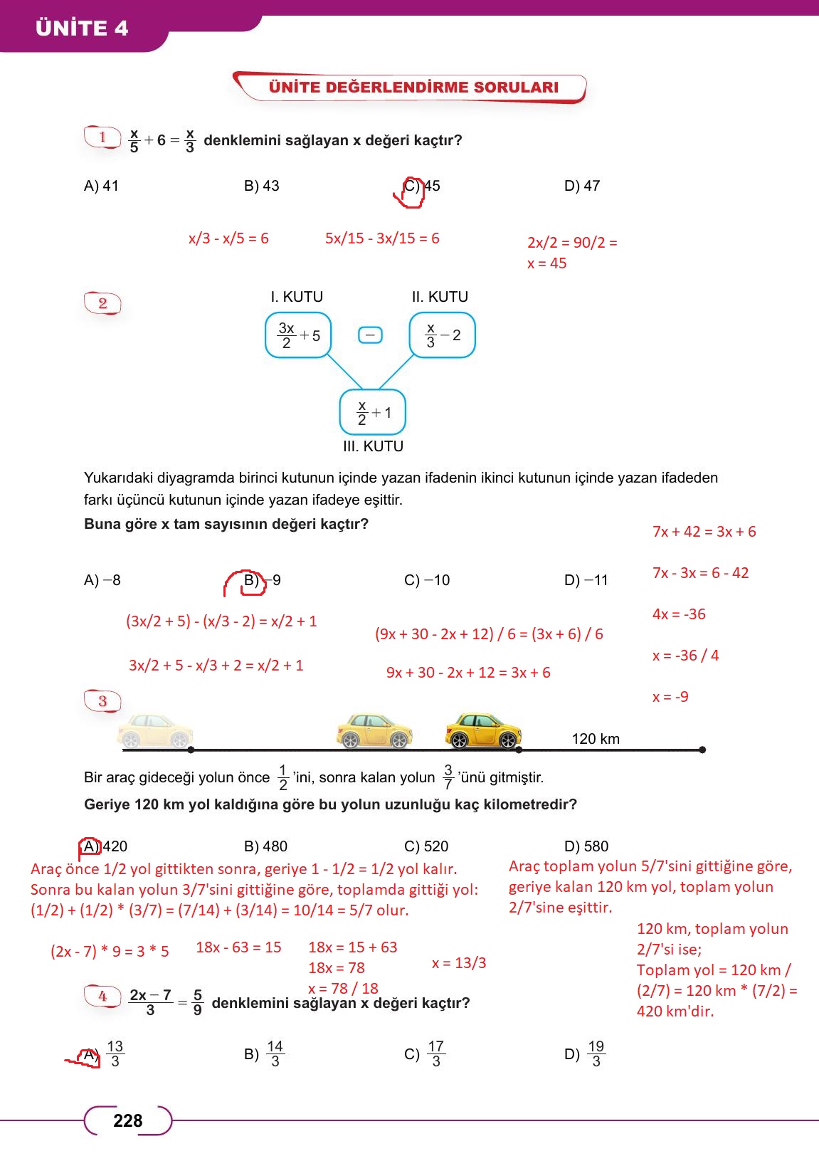 8. Sınıf Meb Yayınları Matematik Ders Kitabı Sayfa 228 Cevapları