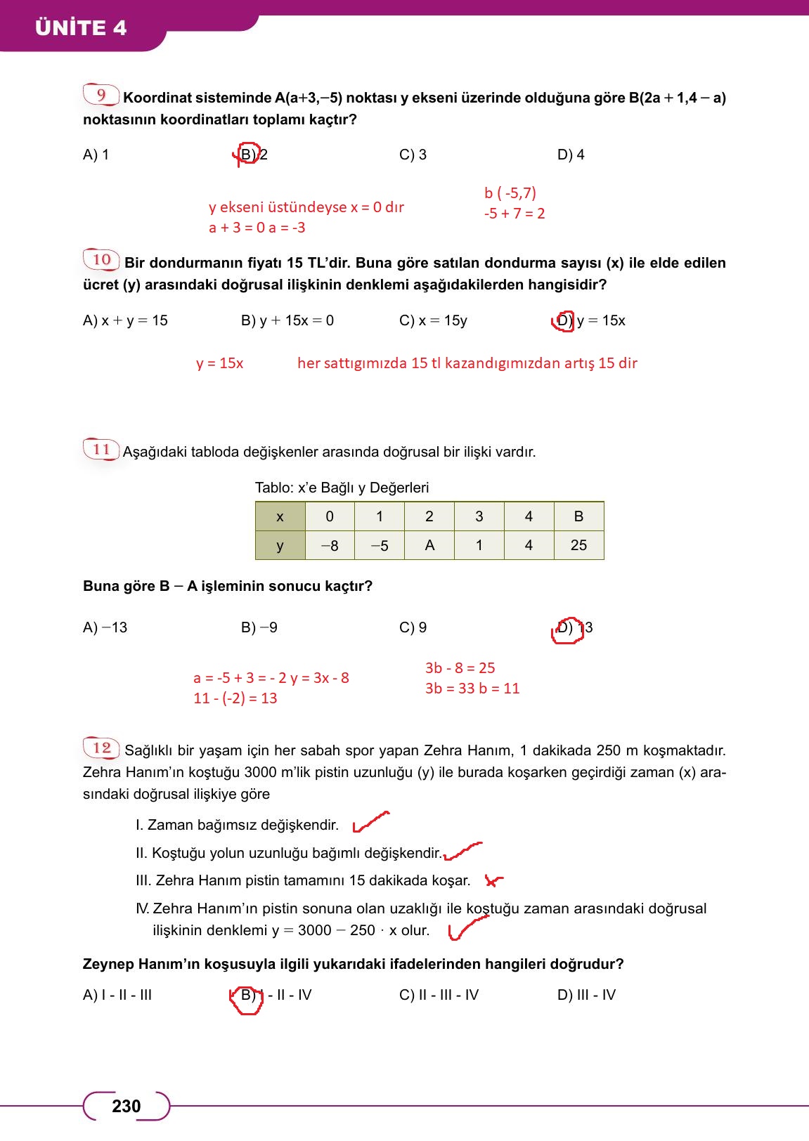 8. Sınıf Meb Yayınları Matematik Ders Kitabı Sayfa 230 Cevapları 8. Sınıf Meb Yayınları Matematik Ders Kitabı Sayfa 230 Cevapları