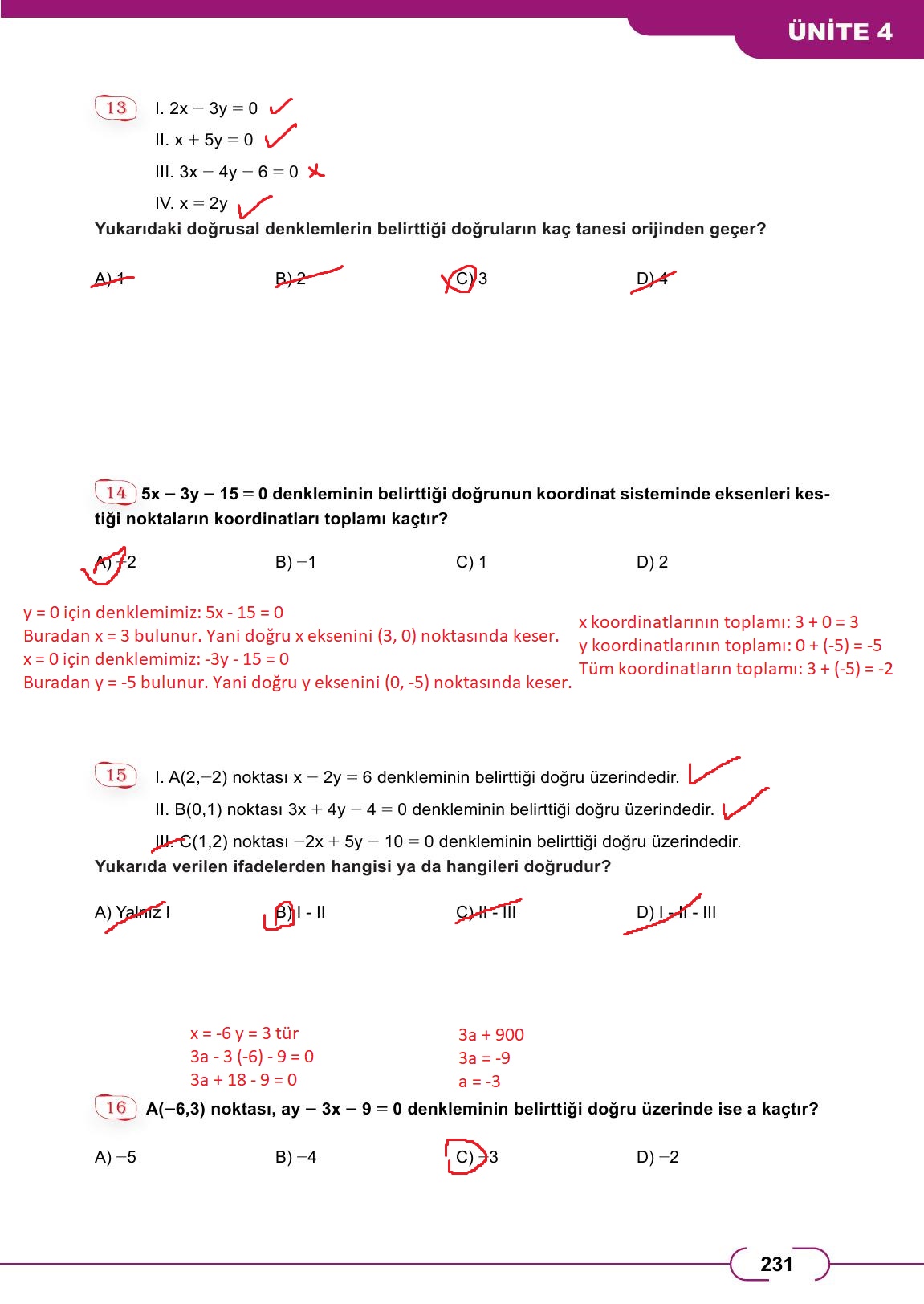 8. Sınıf Meb Yayınları Matematik Ders Kitabı Sayfa 231 Cevapları