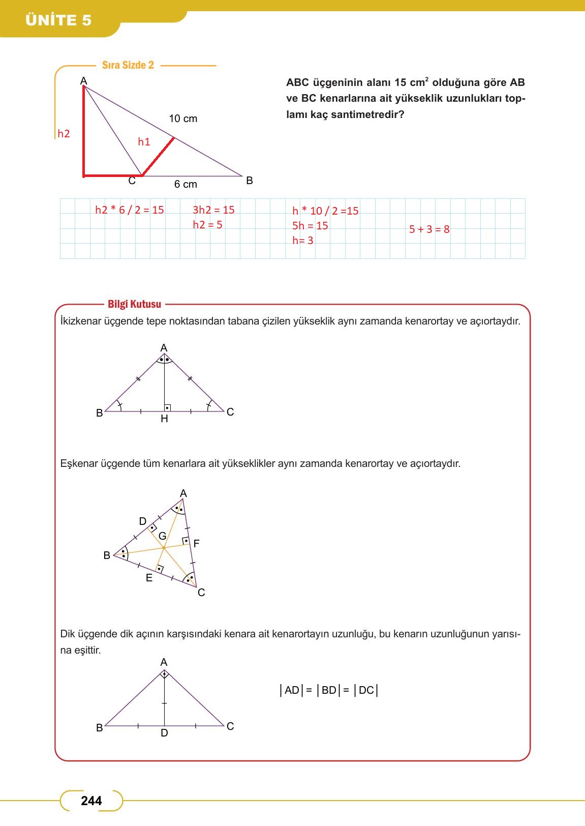 8. Sınıf Meb Yayınları Matematik Ders Kitabı Sayfa 244 Cevapları