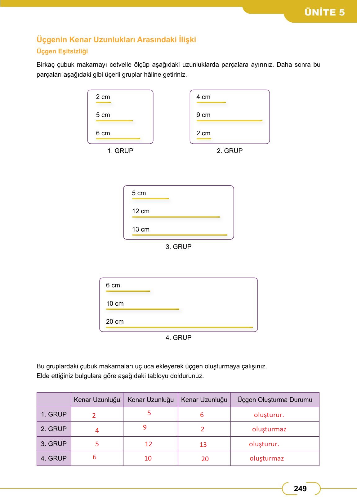 8. Sınıf Meb Yayınları Matematik Ders Kitabı Sayfa 249 Cevapları