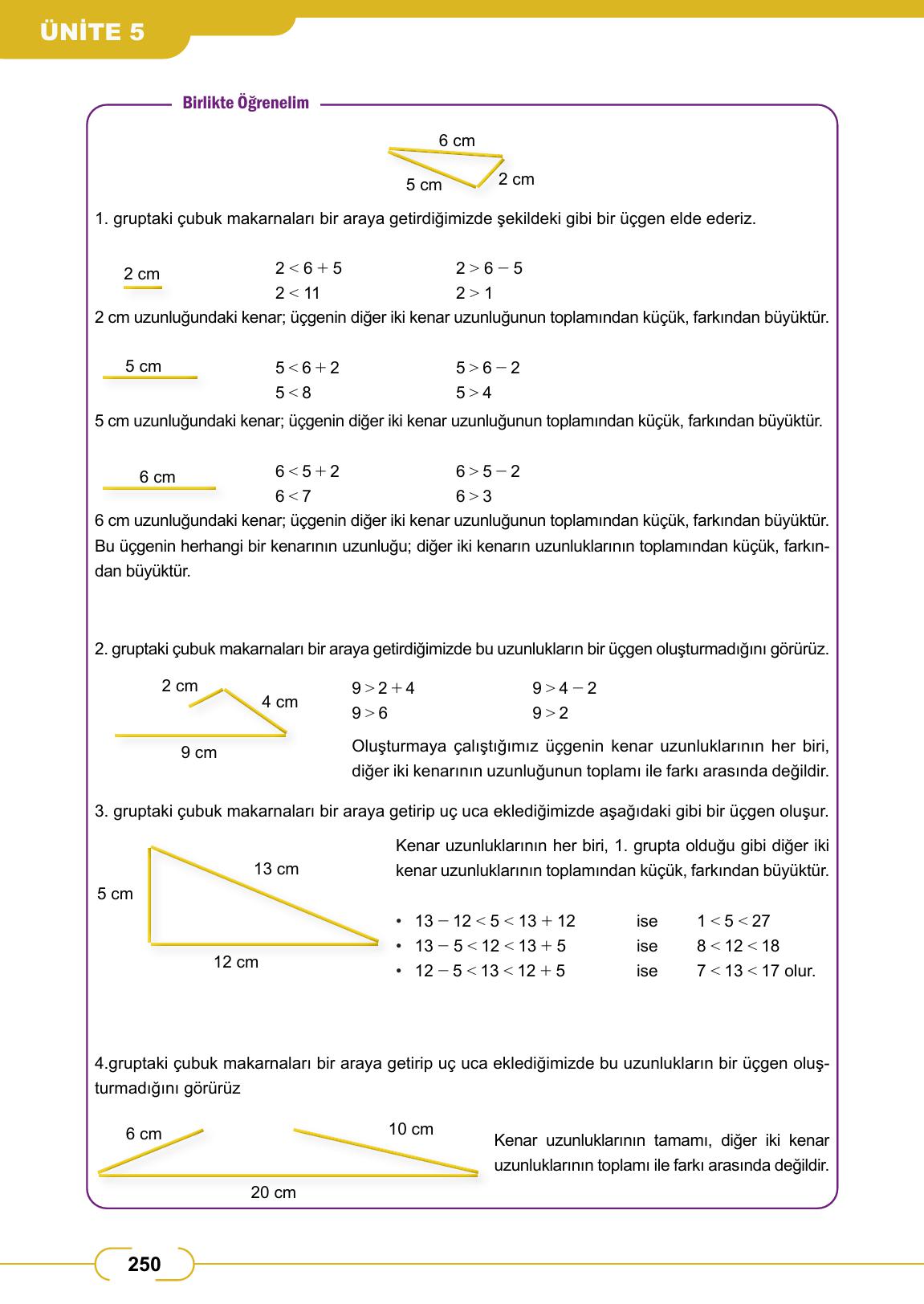 8. Sınıf Meb Yayınları Matematik Ders Kitabı Sayfa 250 Cevapları
