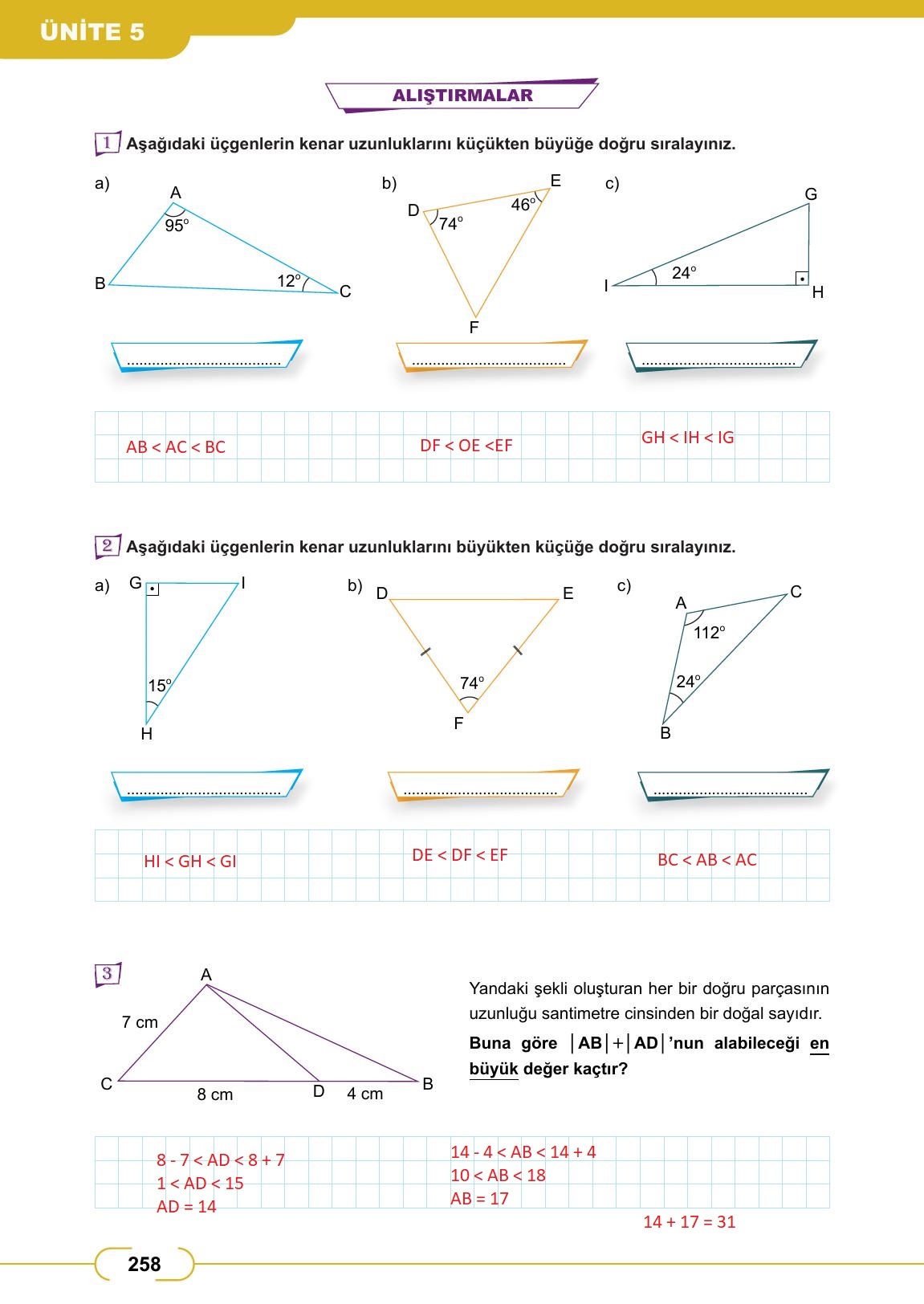 8. Sınıf Meb Yayınları Matematik Ders Kitabı Sayfa 258 Cevapları 8. Sınıf Meb Yayınları Matematik Ders Kitabı Sayfa 258 Cevapları