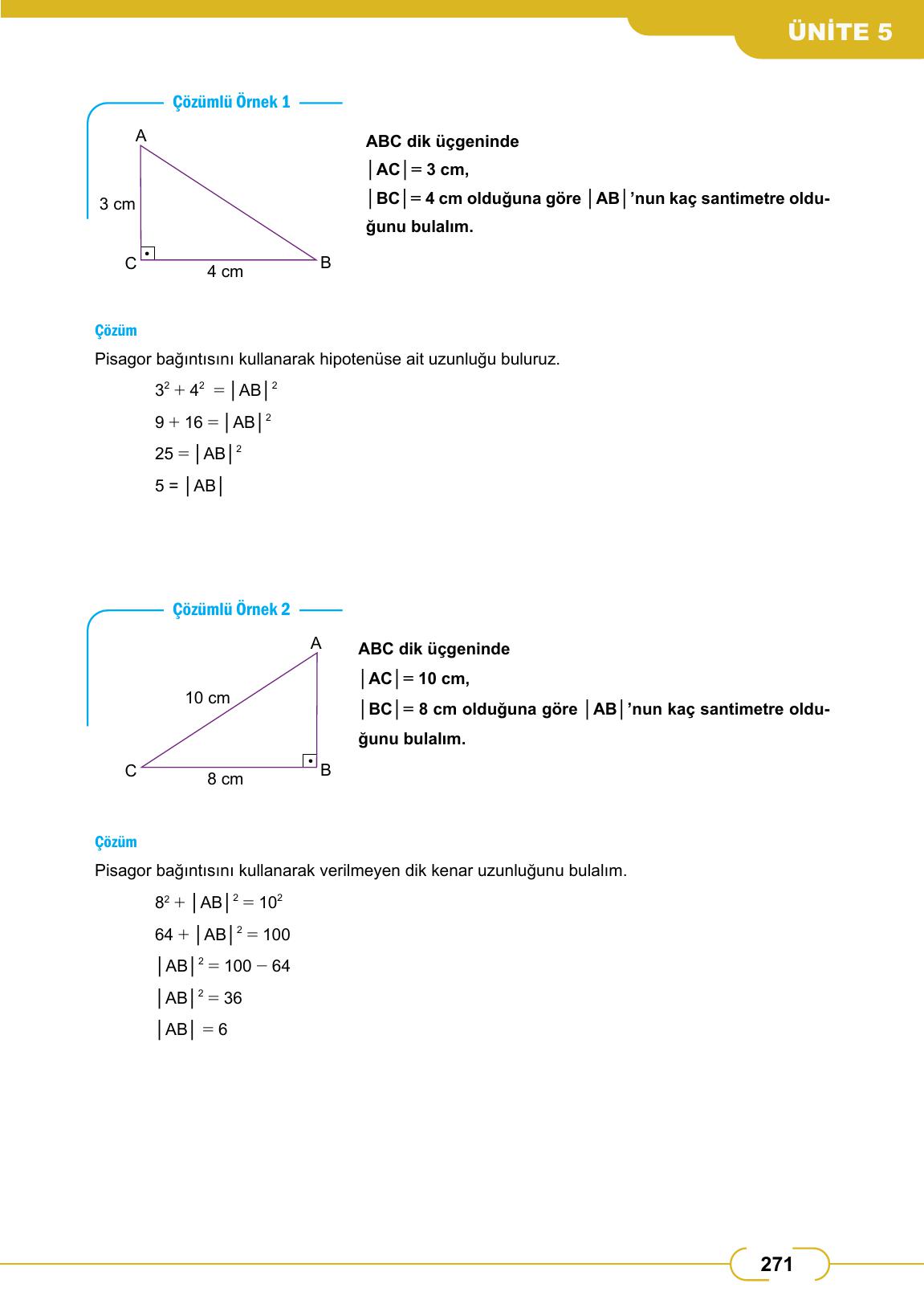 8. Sınıf Meb Yayınları Matematik Ders Kitabı Sayfa 271 Cevapları