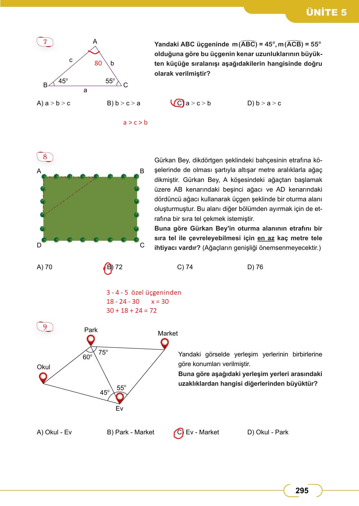 8. Sınıf Meb Yayınları Matematik Ders Kitabı Sayfa 295 Cevapları