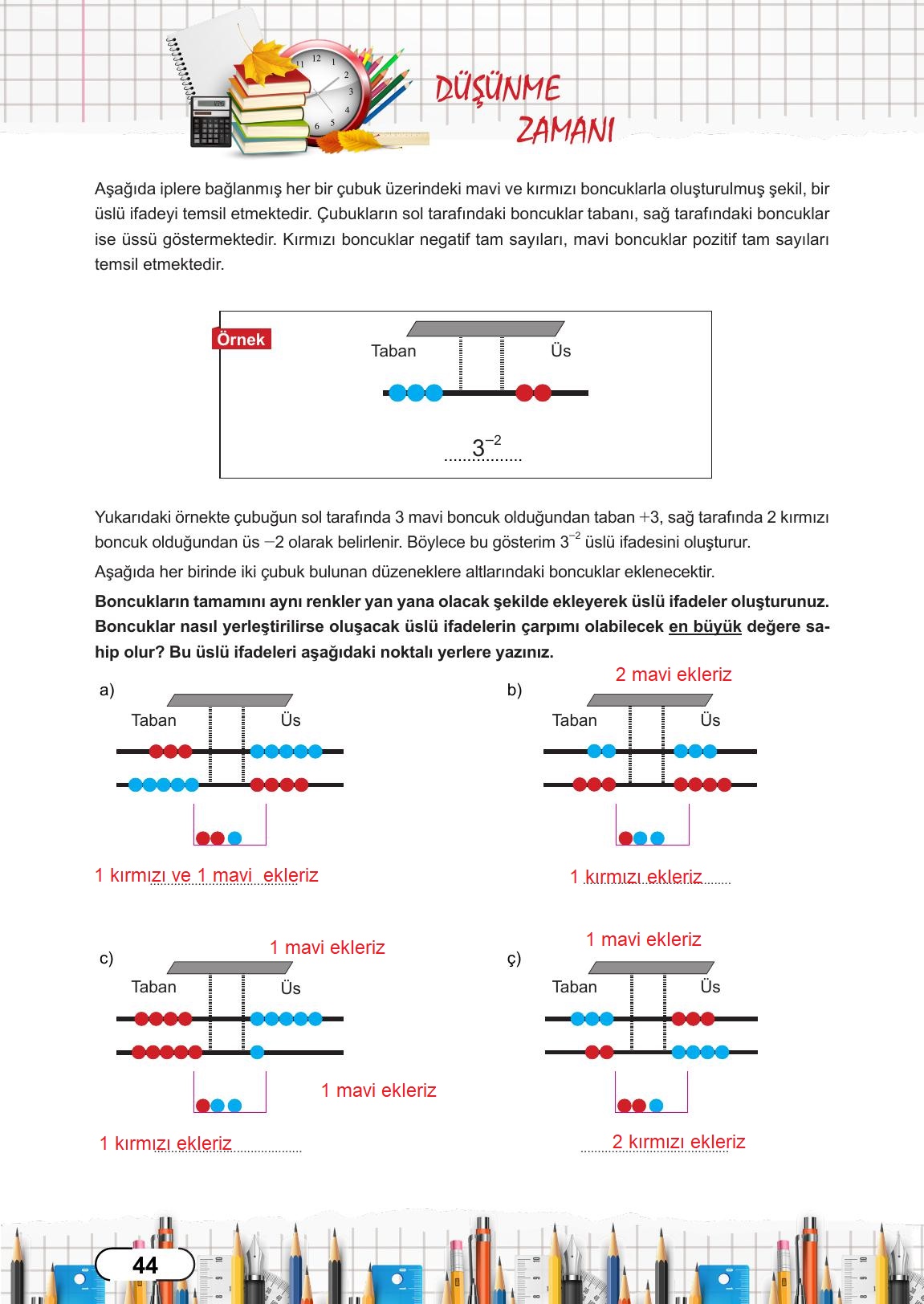 8. Sınıf Meb Yayınları Matematik Ders Kitabı Sayfa 44 Cevapları 8. Sınıf Meb Yayınları Matematik Ders Kitabı Sayfa 44 Cevapları