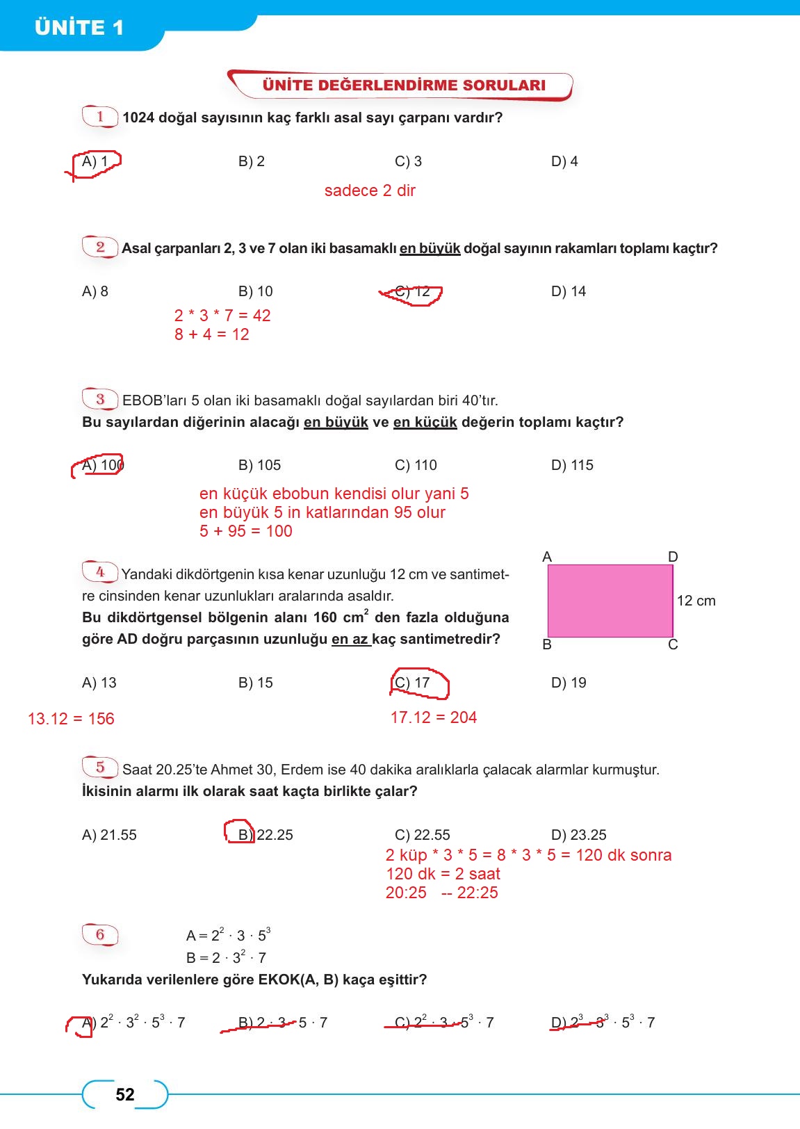 8. Sınıf Meb Yayınları Matematik Ders Kitabı Sayfa 52 Cevapları