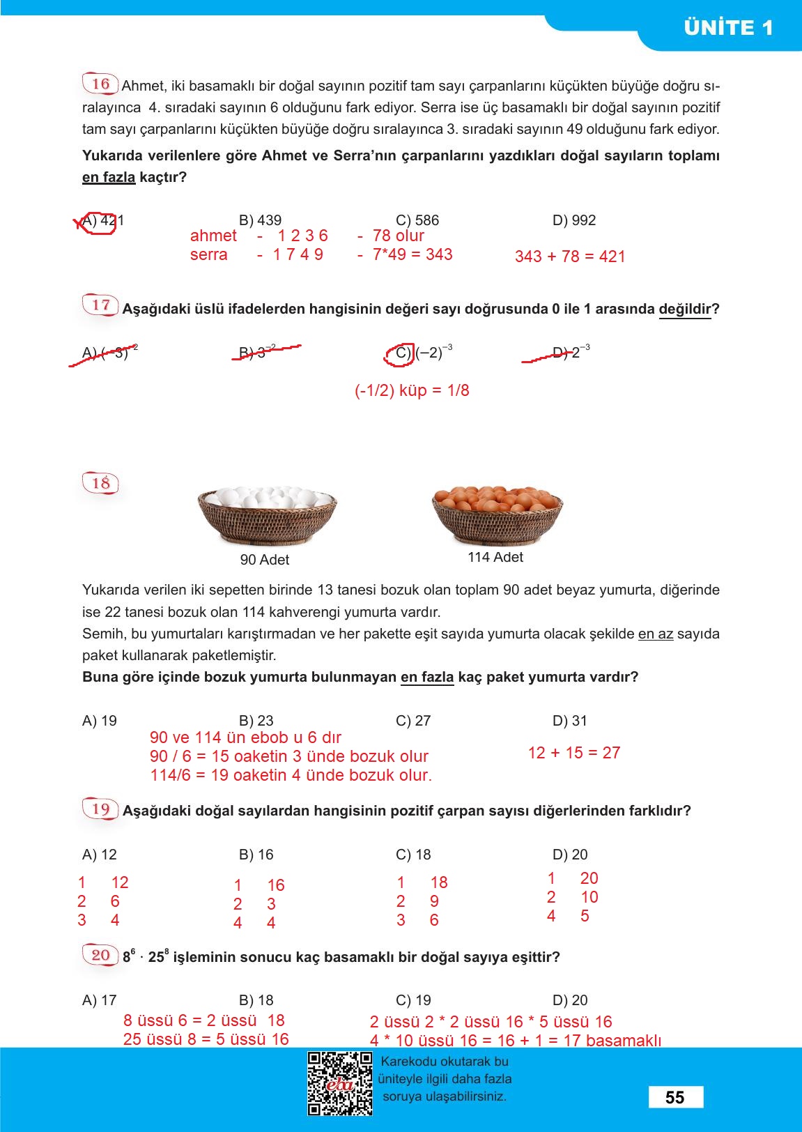 8. Sınıf Meb Yayınları Matematik Ders Kitabı Sayfa 55 Cevapları