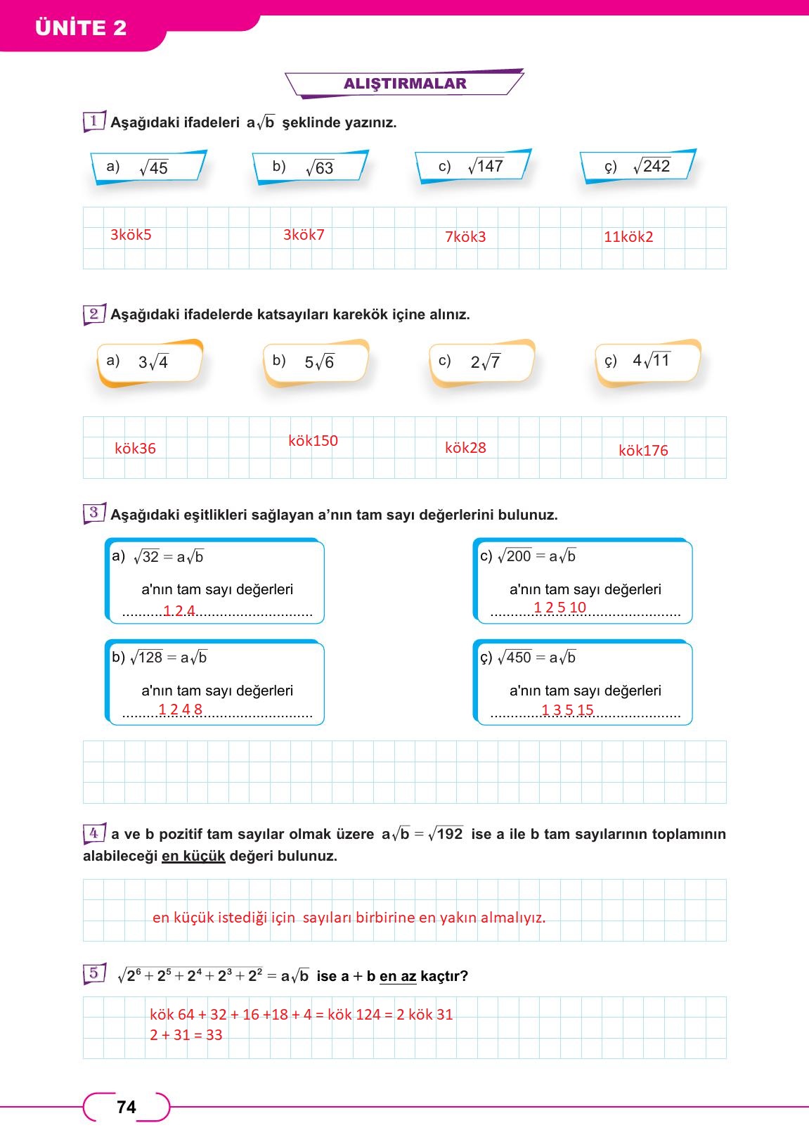 8. Sınıf Meb Yayınları Matematik Ders Kitabı Sayfa 74 Cevapları 8. Sınıf Meb Yayınları Matematik Ders Kitabı Sayfa 74 Cevapları