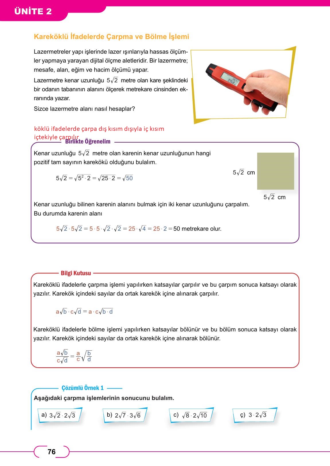 8. Sınıf Meb Yayınları Matematik Ders Kitabı Sayfa 76 Cevapları 8. Sınıf Meb Yayınları Matematik Ders Kitabı Sayfa 76 Cevapları