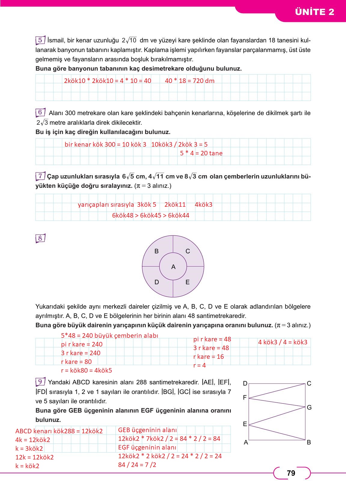 8. Sınıf Meb Yayınları Matematik Ders Kitabı Sayfa 79 Cevapları