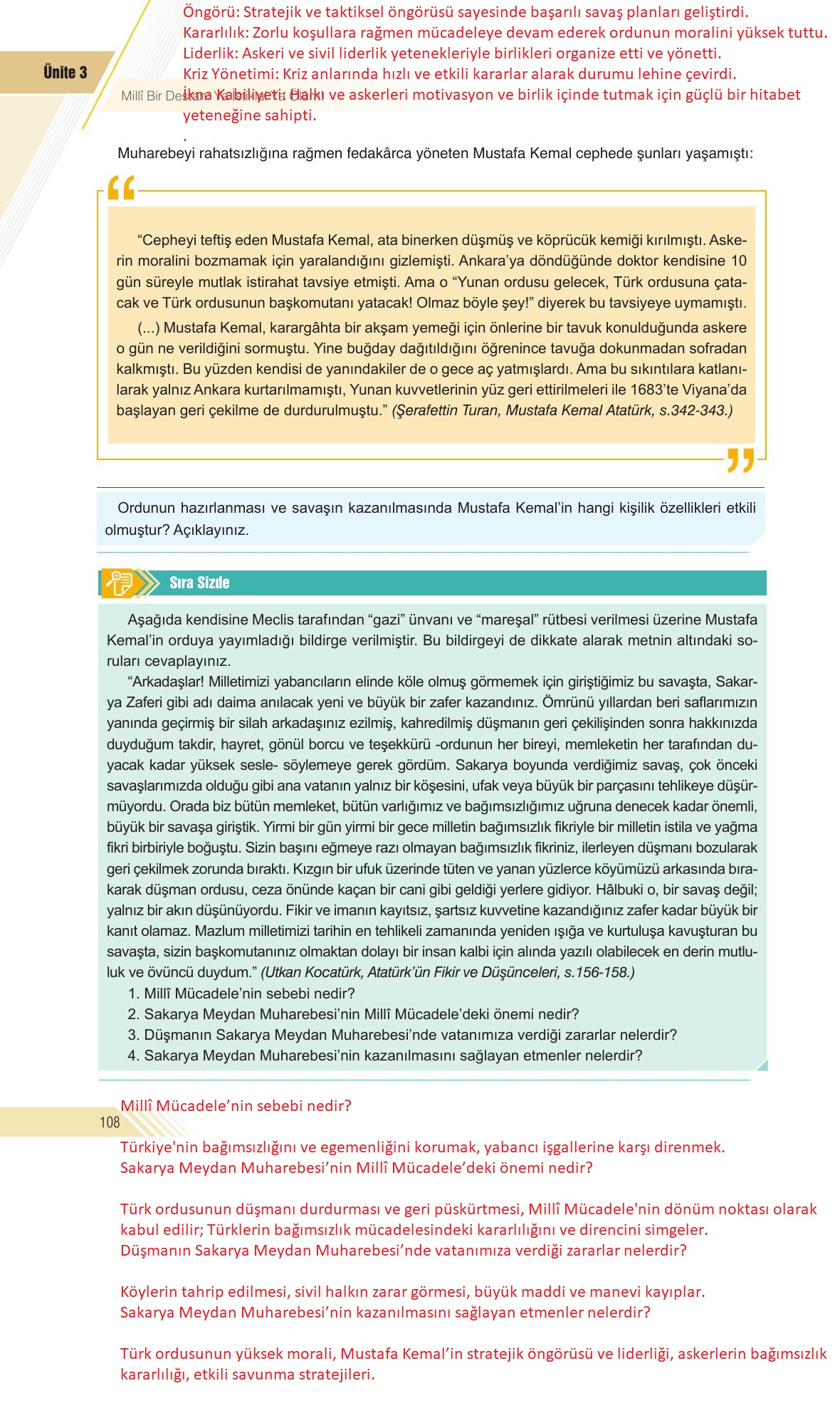 8. Sınıf Sek Yayınları İnkılap Tarihi Ve Atatürkçülük Ders Kitabı Sayfa 108 Cevapları 8. Sınıf Sek Yayınları İnkılap Tarihi Ve Atatürkçülük Ders Kitabı Sayfa 108 Cevapları