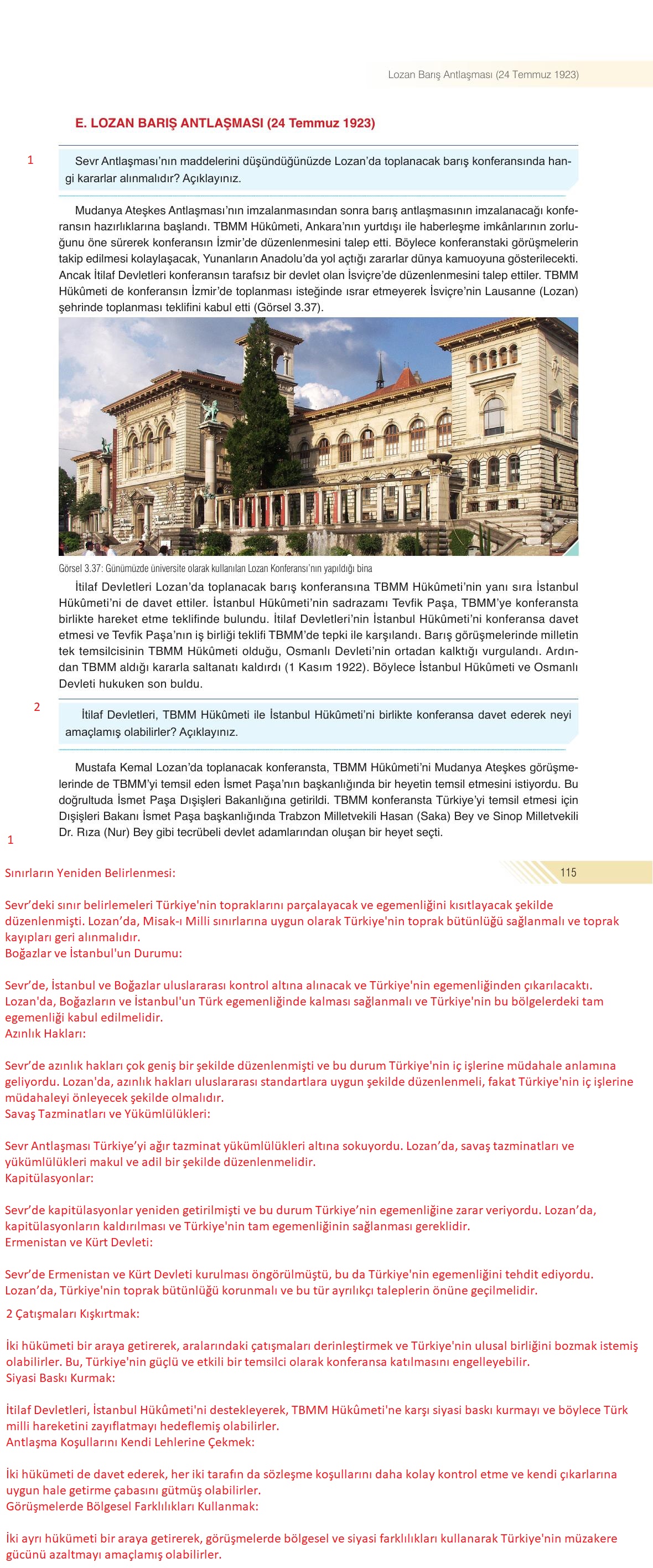 8. Sınıf Sek Yayınları İnkılap Tarihi Ve Atatürkçülük Ders Kitabı Sayfa 115 Cevapları 8. Sınıf Sek Yayınları İnkılap Tarihi Ve Atatürkçülük Ders Kitabı Sayfa 115 Cevapları