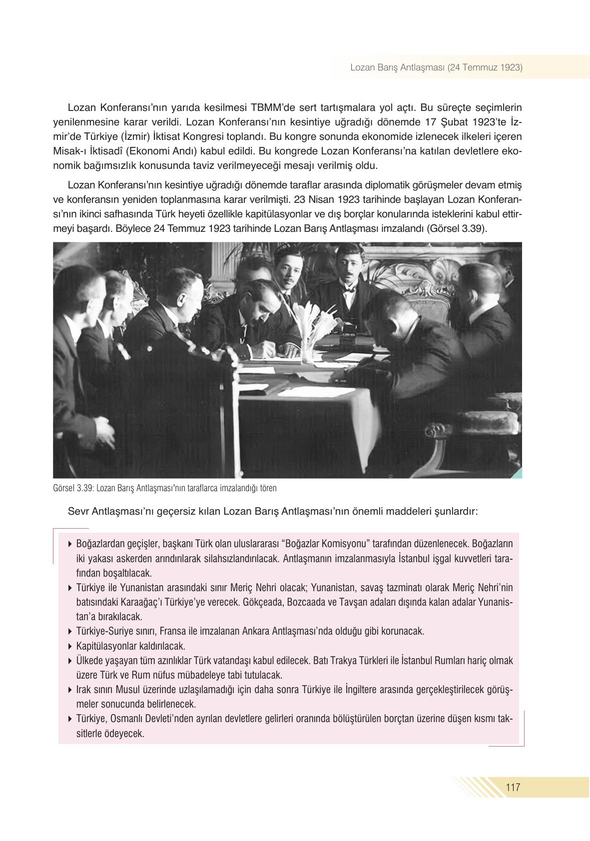 8. Sınıf Sek Yayınları İnkılap Tarihi Ve Atatürkçülük Ders Kitabı Sayfa 117 Cevapları