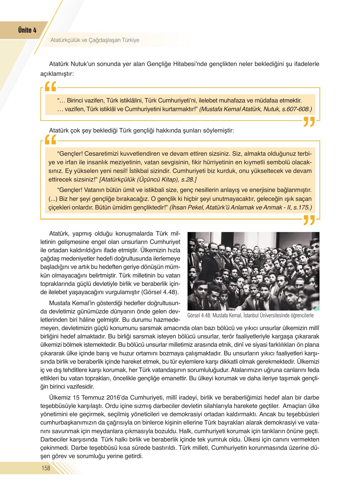 8. Sınıf Sek Yayınları İnkılap Tarihi Ve Atatürkçülük Ders Kitabı Sayfa 158 Cevapları