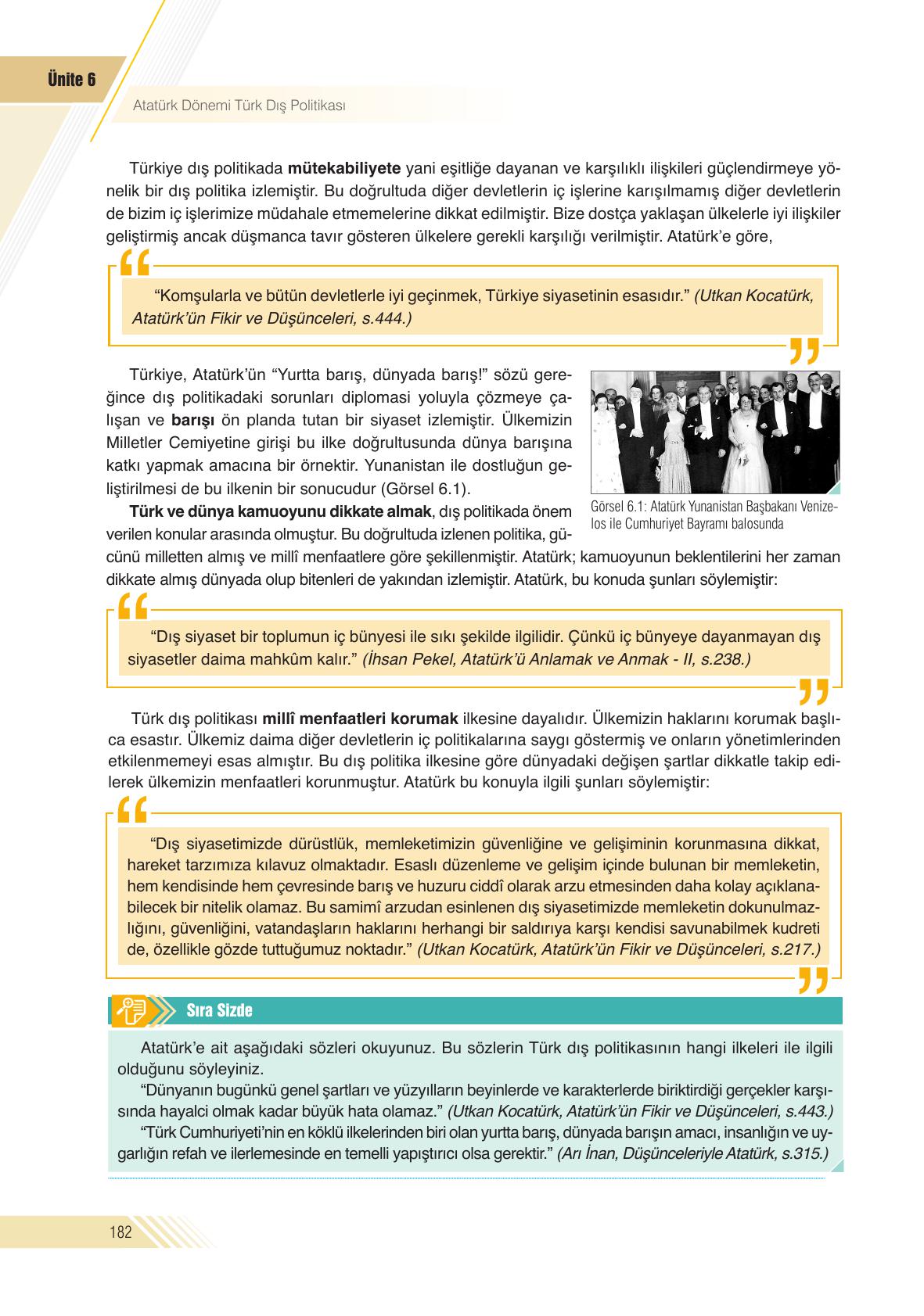 8. Sınıf Sek Yayınları İnkılap Tarihi Ve Atatürkçülük Ders Kitabı Sayfa 182 Cevapları
